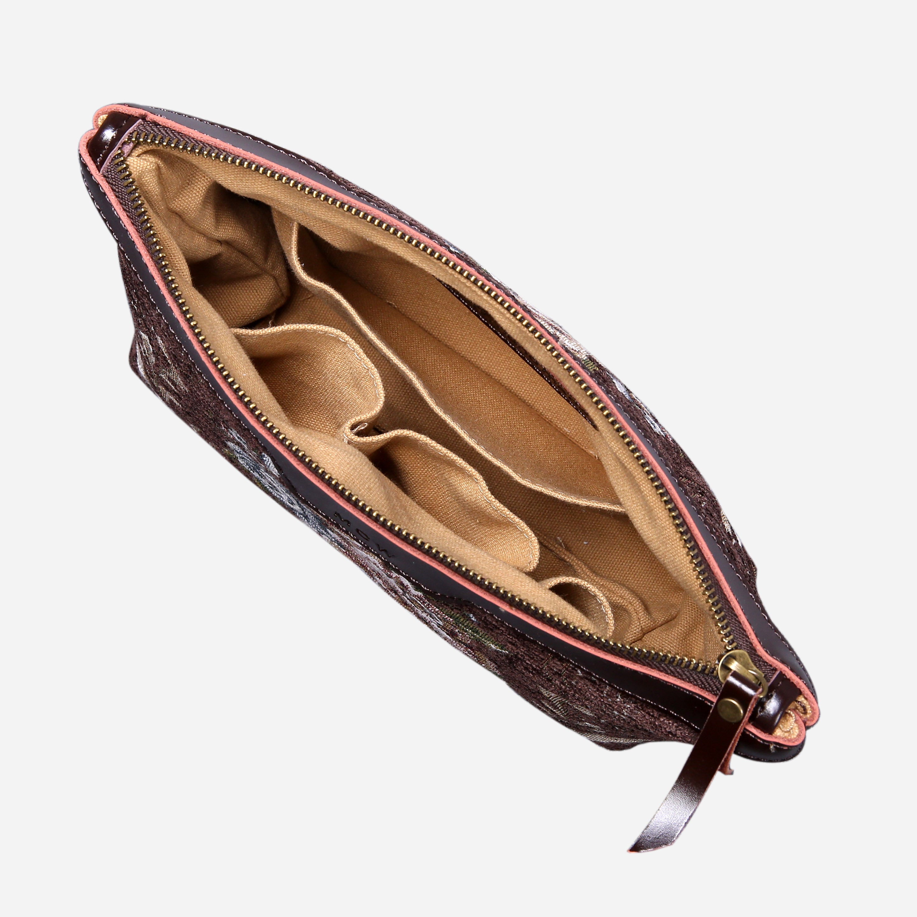 Floral Strips Red Carpet Makeup Bag carpet bag MCW Handmade-4