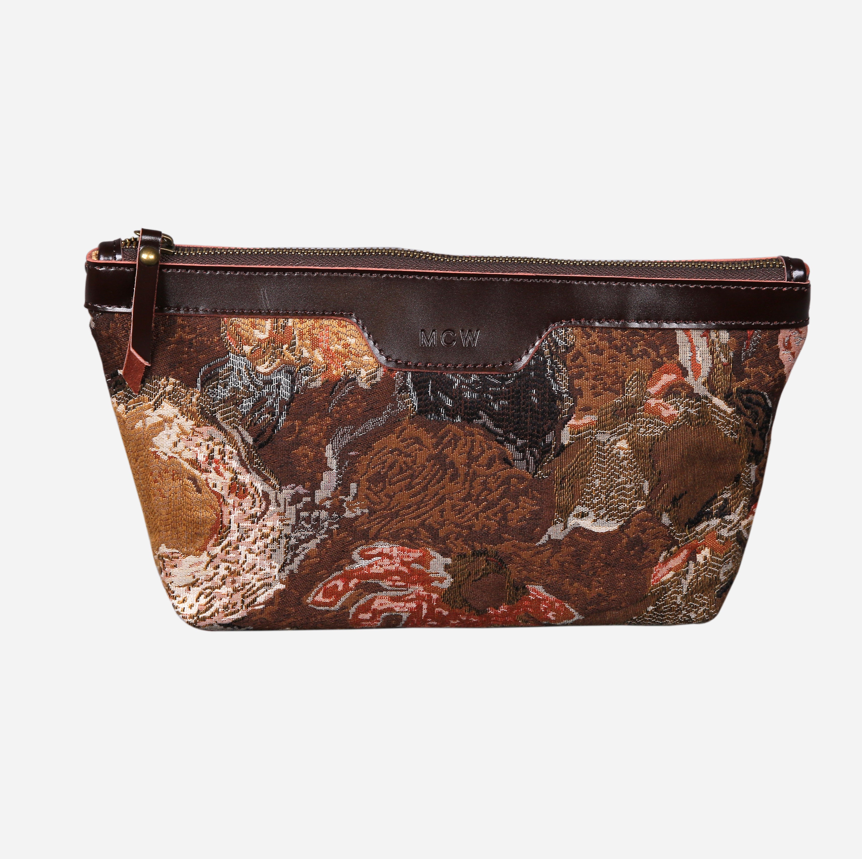 Abstract Brown Carpet Makeup Bag carpet bag MCW Handmade