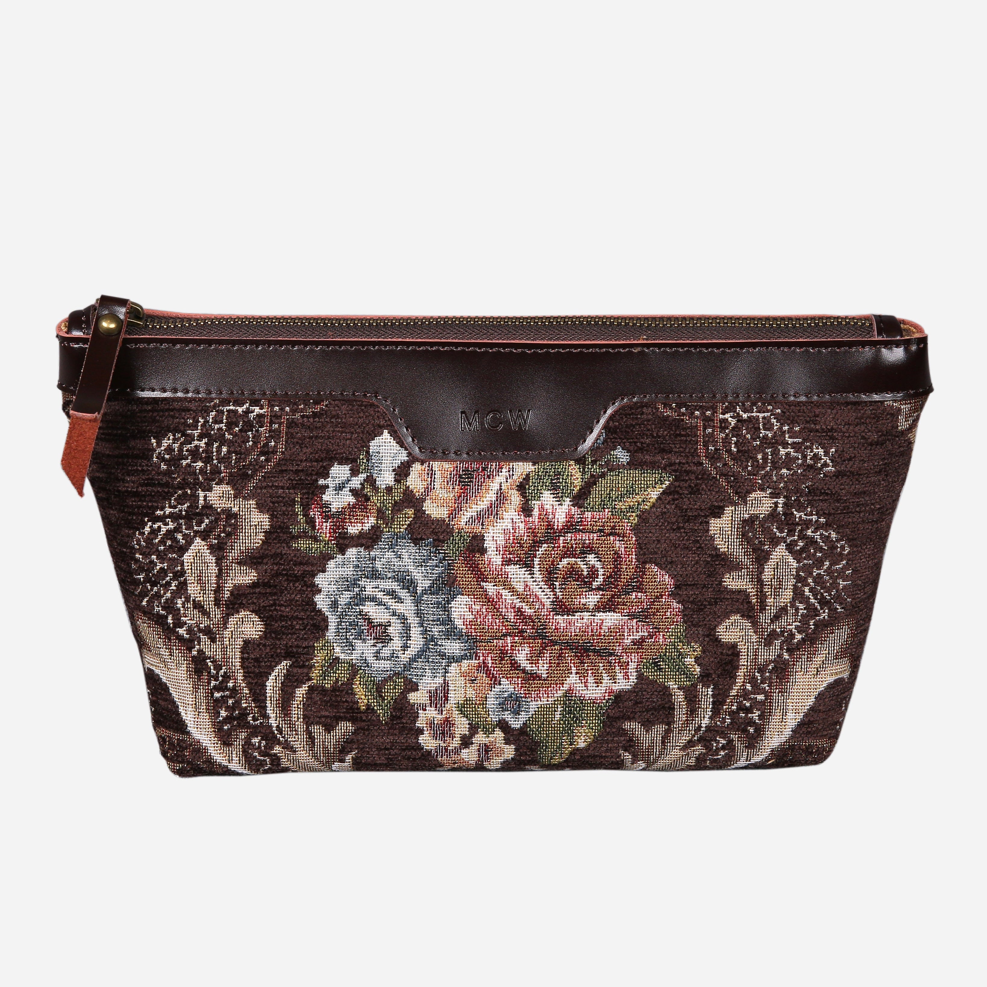 Floral Coffee Carpet Makeup Bag carpet bag MCW Handmade
