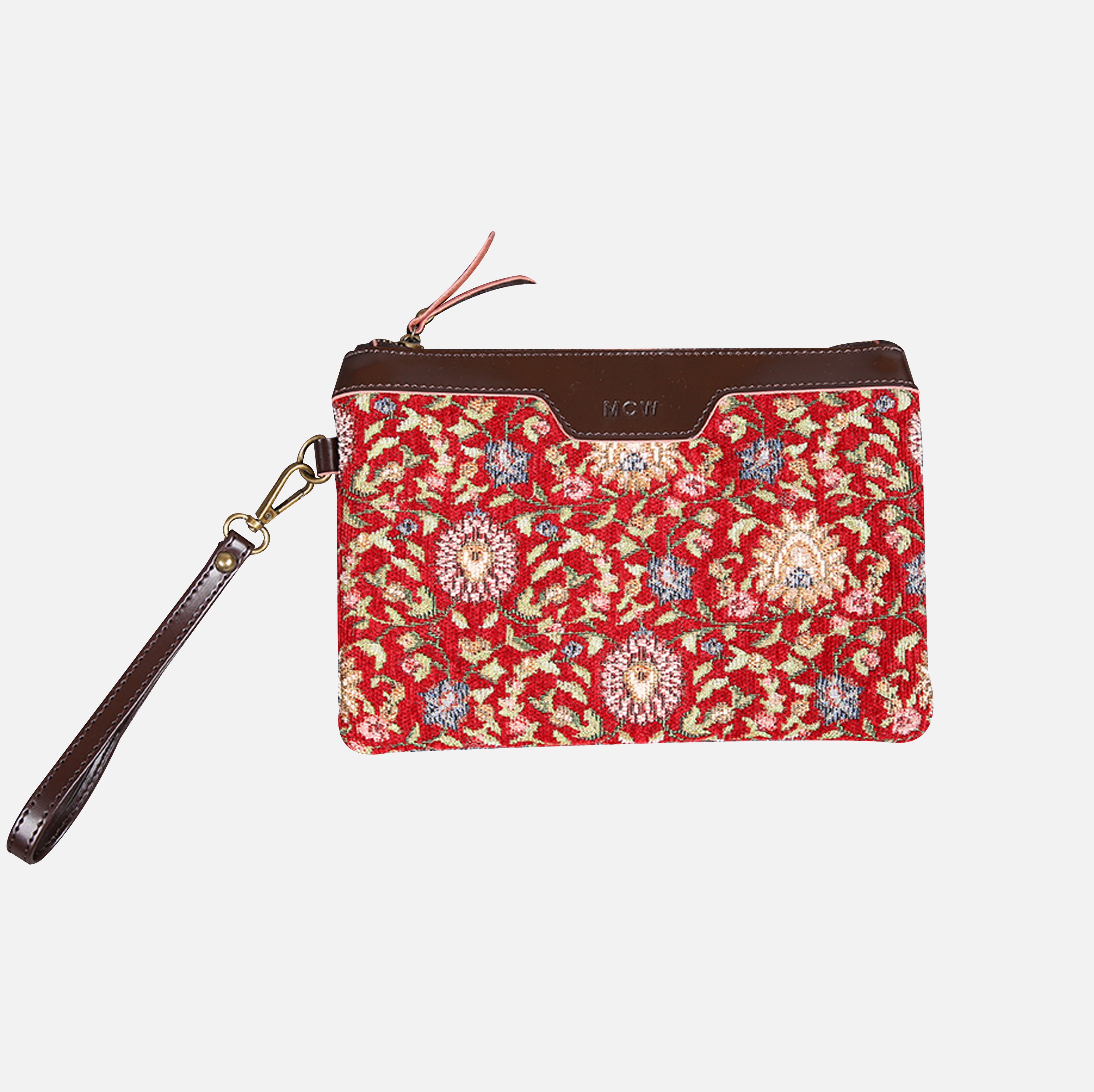 Oriental Wine Wristlet Clutch carpet bag MCW Handmade