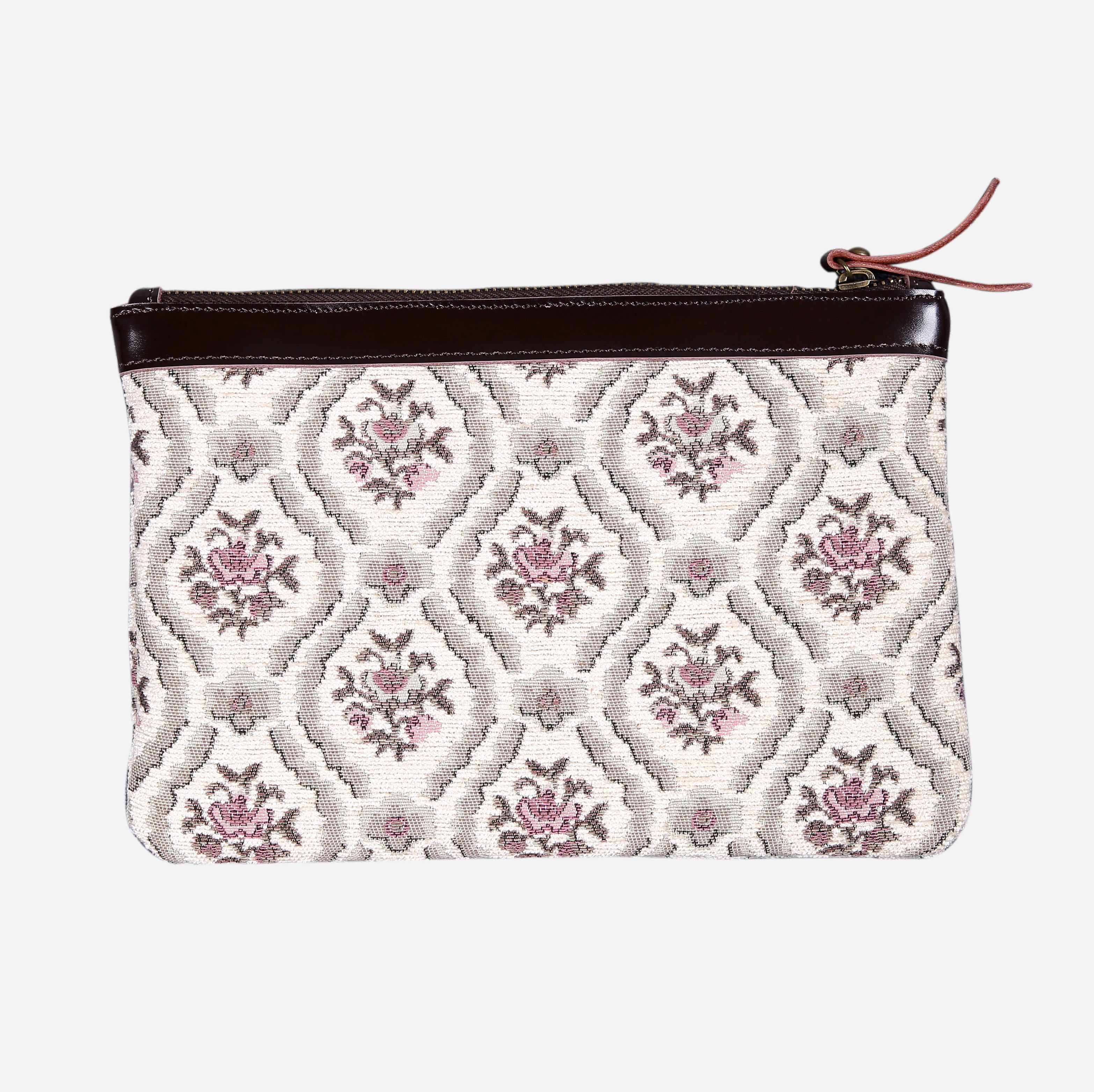 Traditional Cream Wristlet Clutch carpet bag MCW Handmade-1
