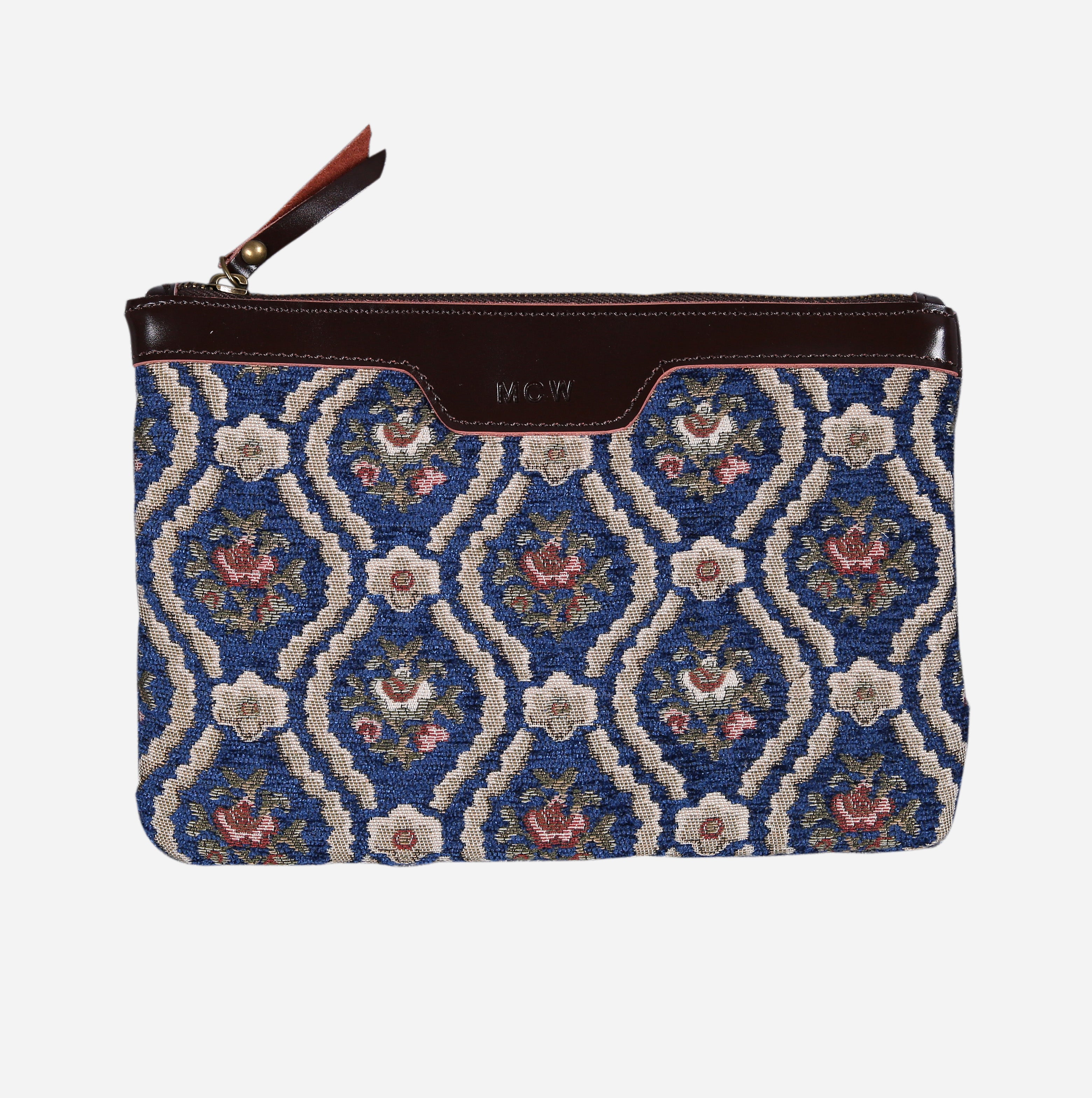 Traditional Blue Wristlet Clutch carpet bag MCW Handmade