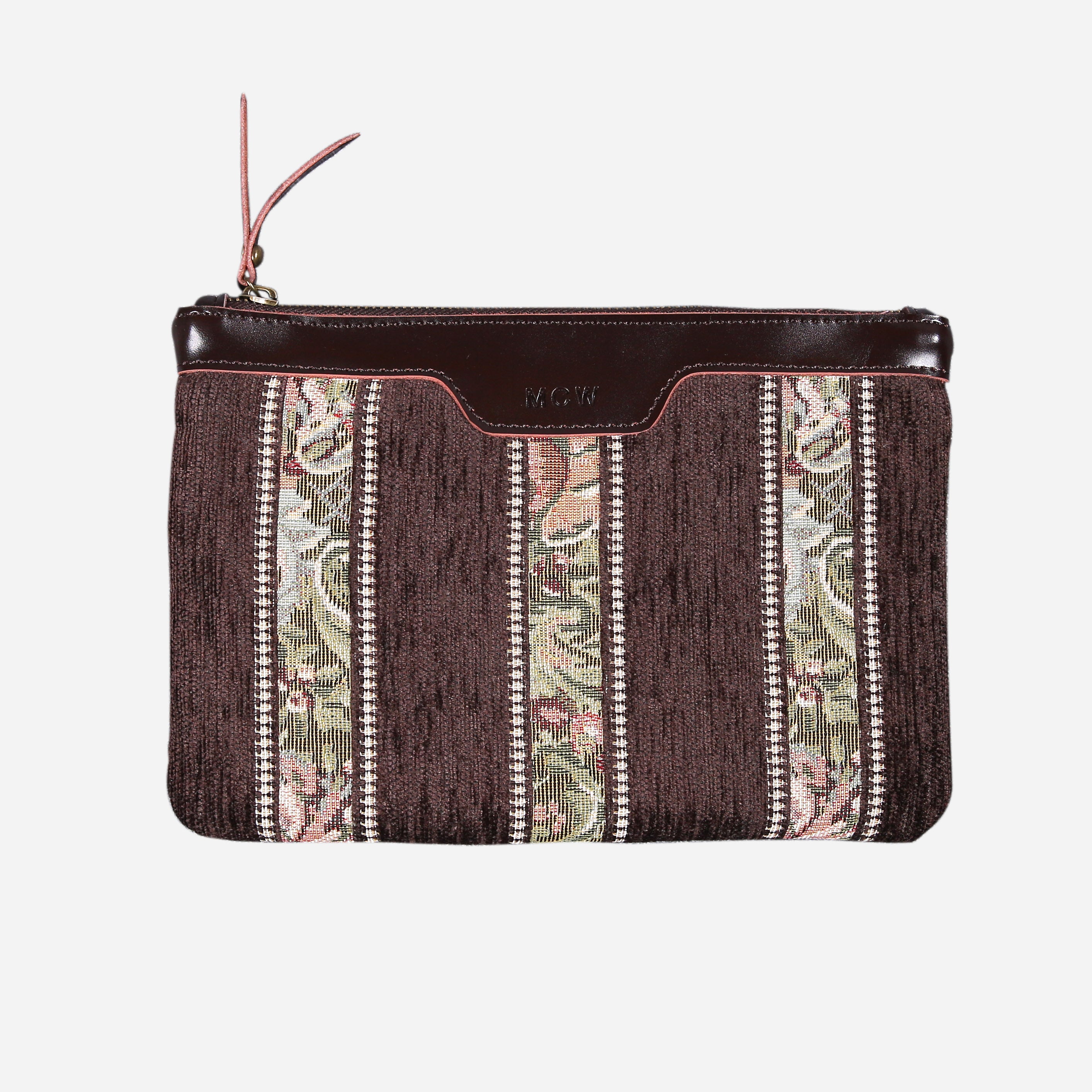 Floral Strips Coffee carpet bag MCW Handmade