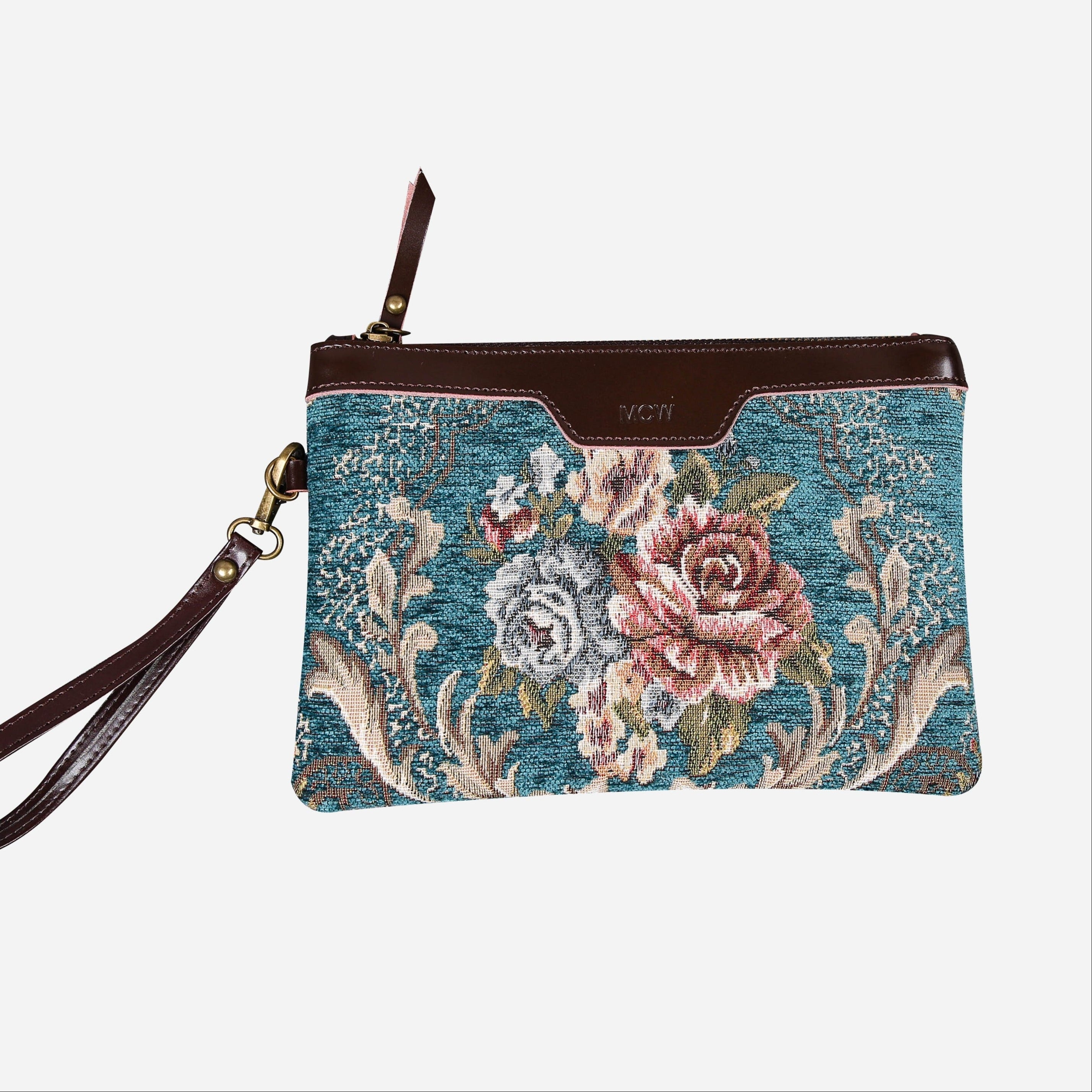 Floral Teal carpet bag MCW Handmade