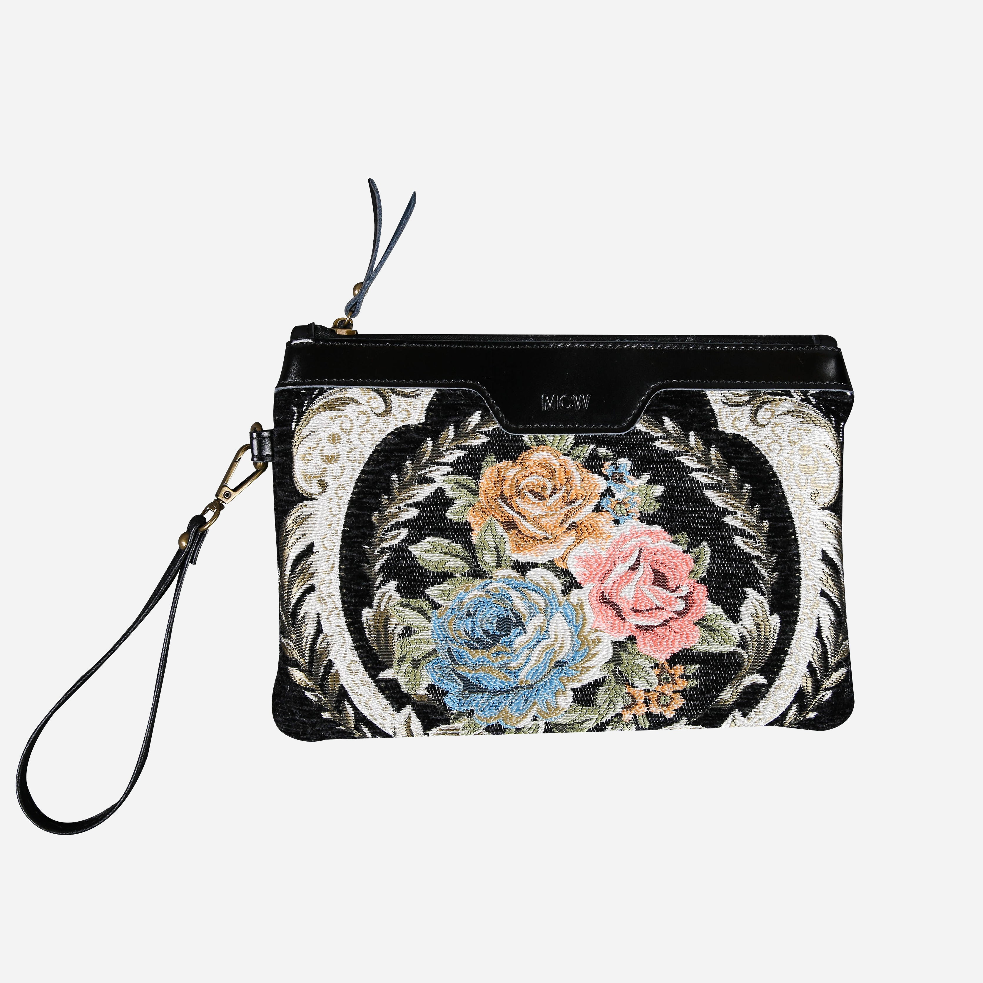 Eternal Elegance Blk Wristlet Clutch carpet bag MCW Handmade