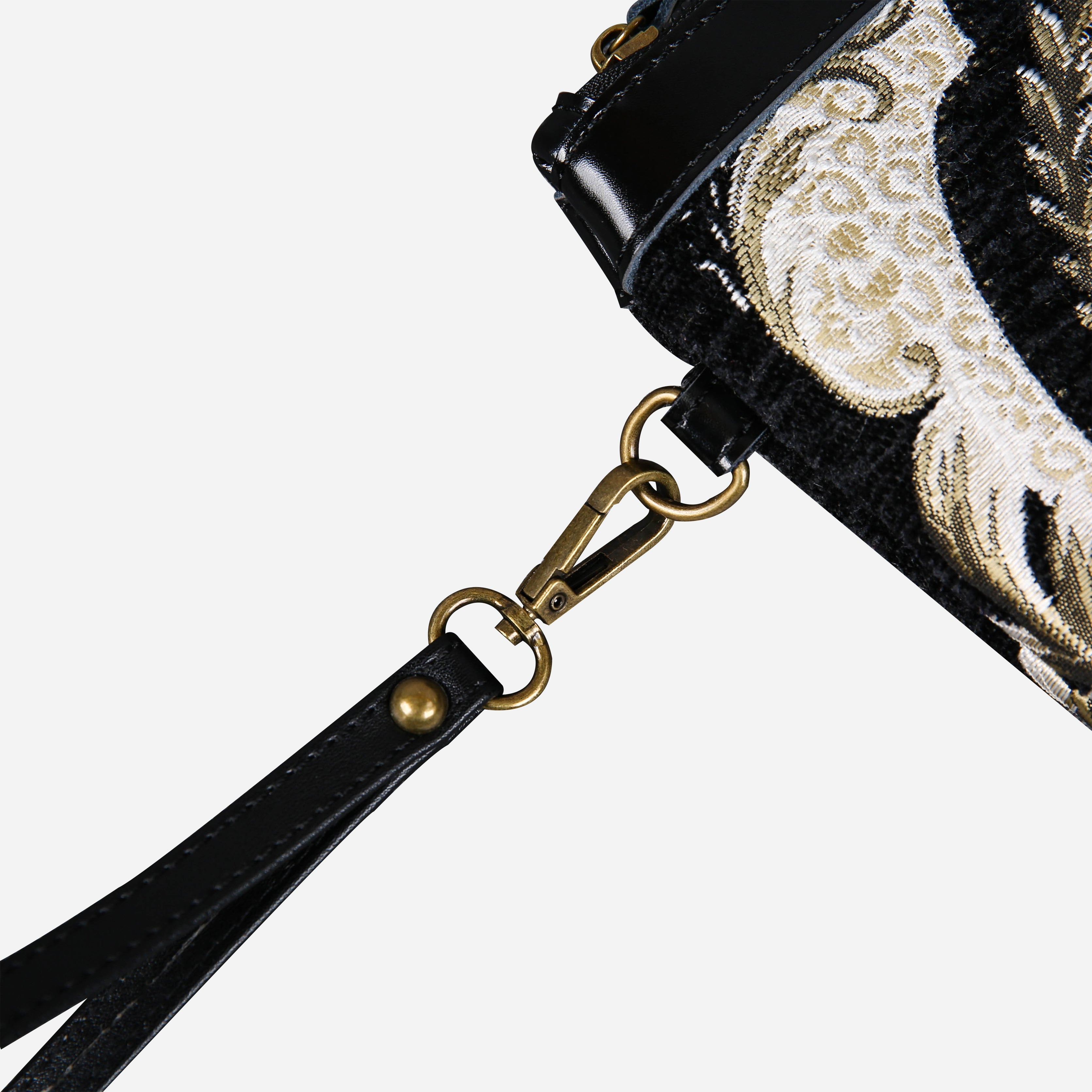 Eternal Elegance Blk Wristlet Clutch carpet bag MCW Handmade-4