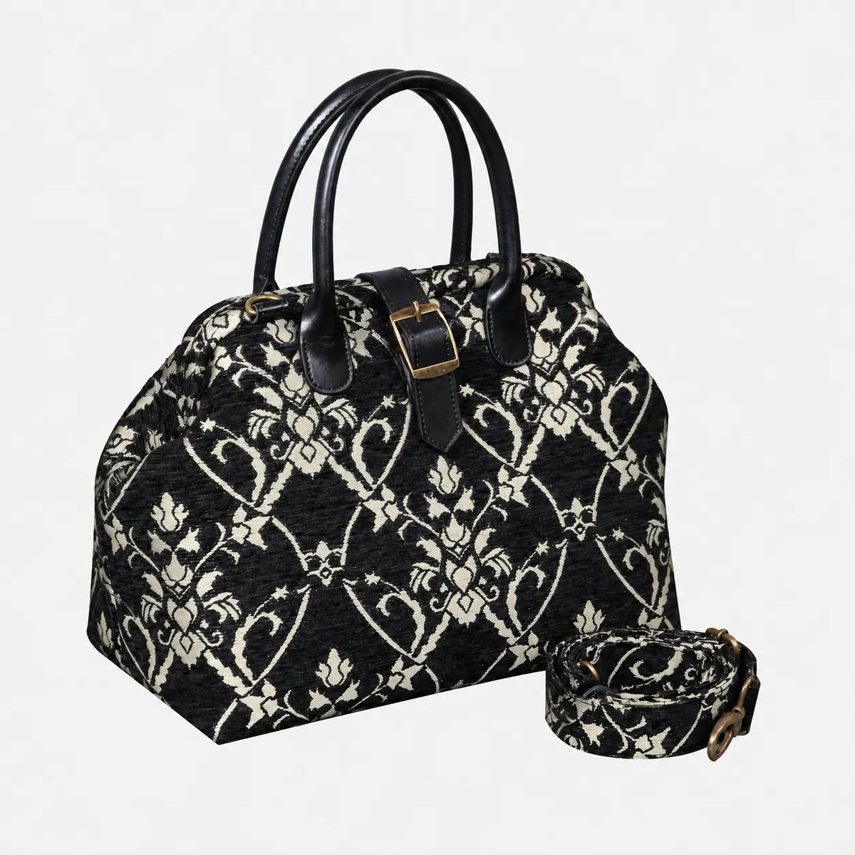 CARNABY Black Dark Green Carpet Handbag Purse carpet bag MCW Handmade of America with shoulder strap