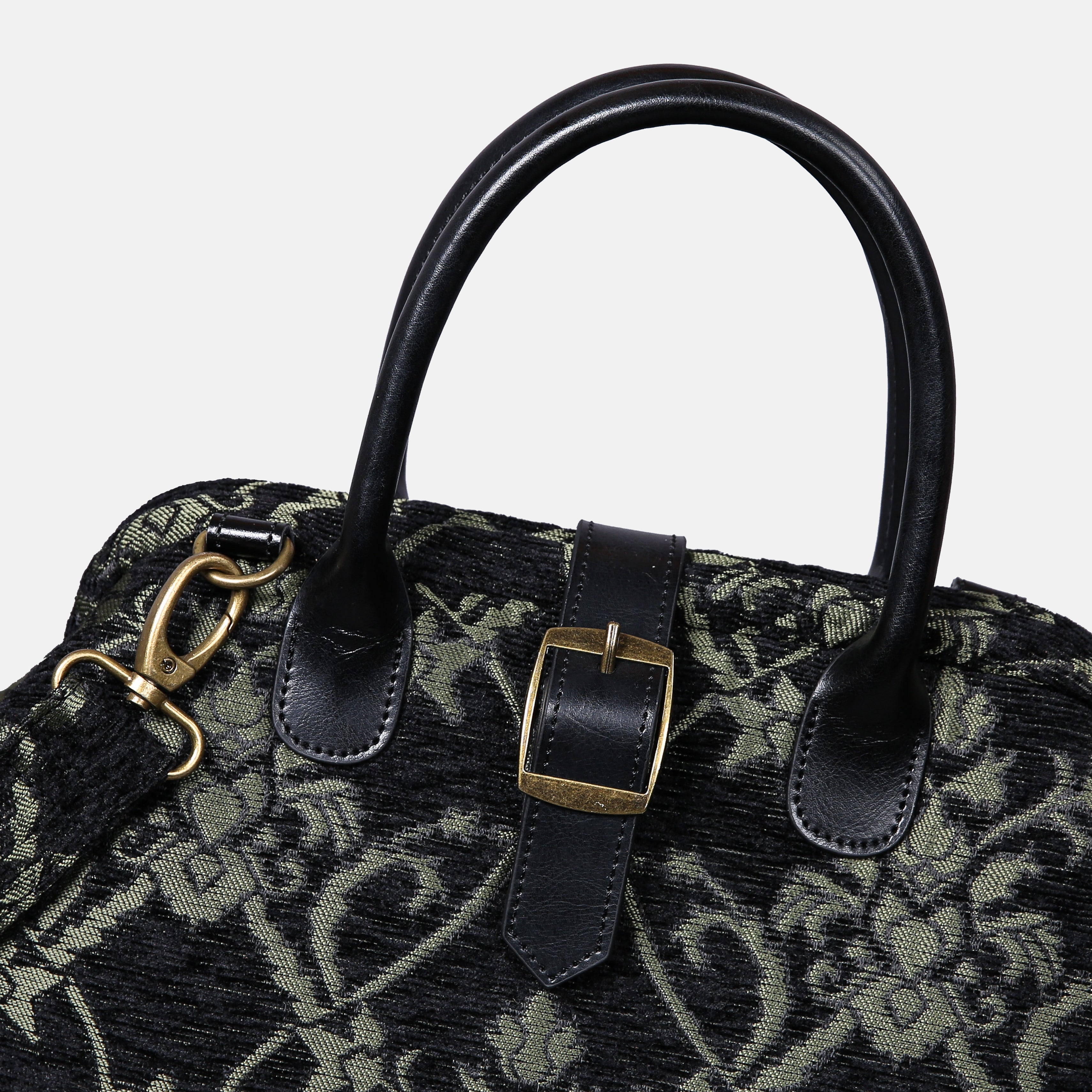CARNABY Black Dark Green Carpet Handbag Purse carpet bag MCW Handmade of America buckle