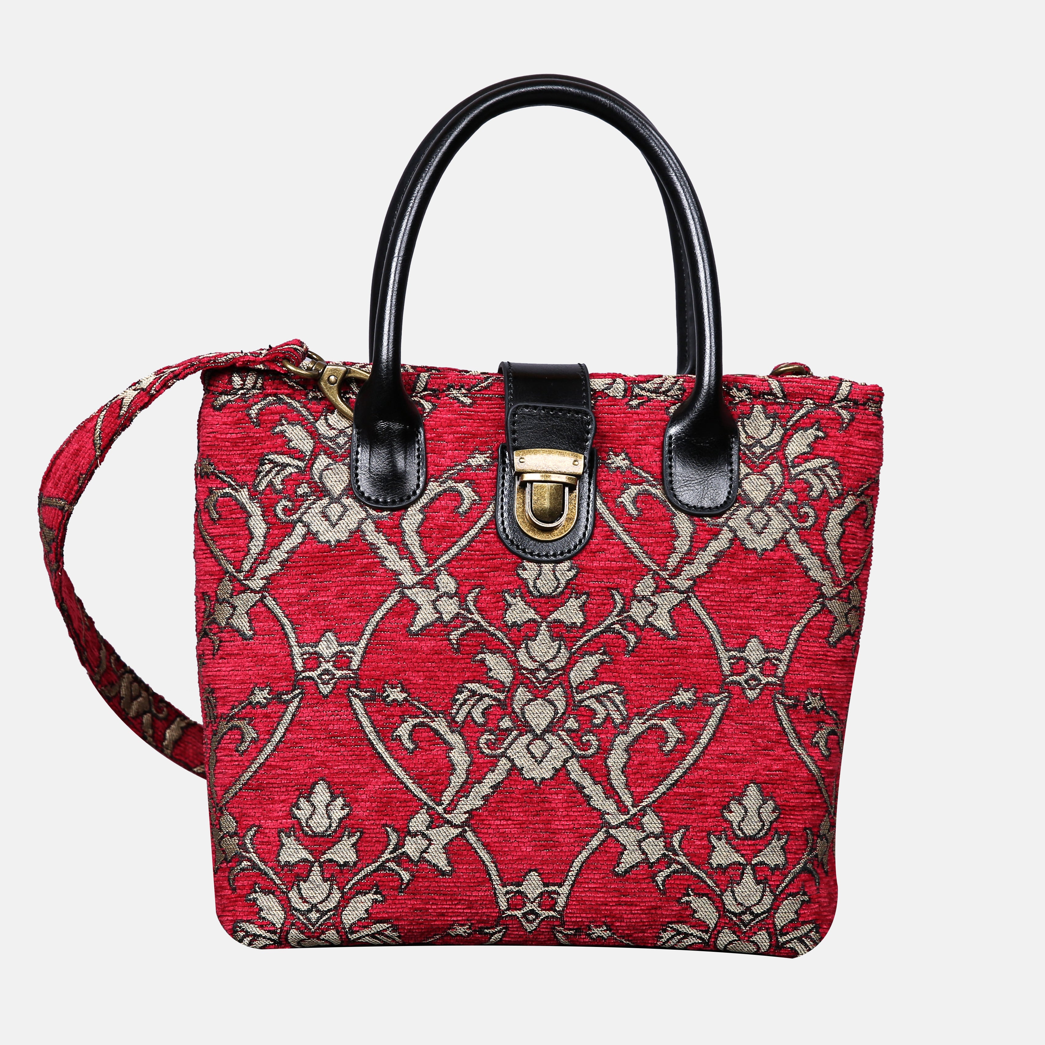 Carnaby Red Tuck Lock Carpet Satchel carpet bag MCW Handmade of America main