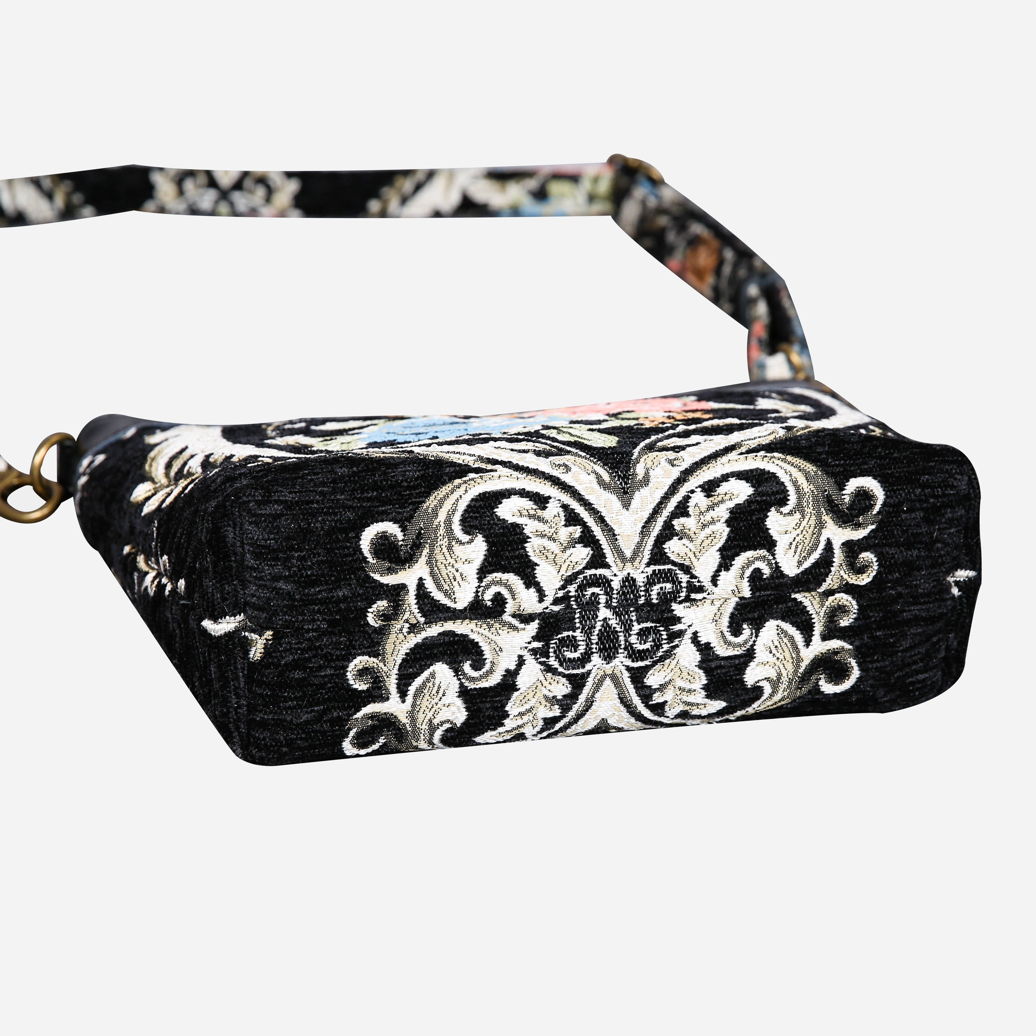 Eternal Elegance Blk Carpet Crossbody Bag carpet bag MCW Handmade of America bottom