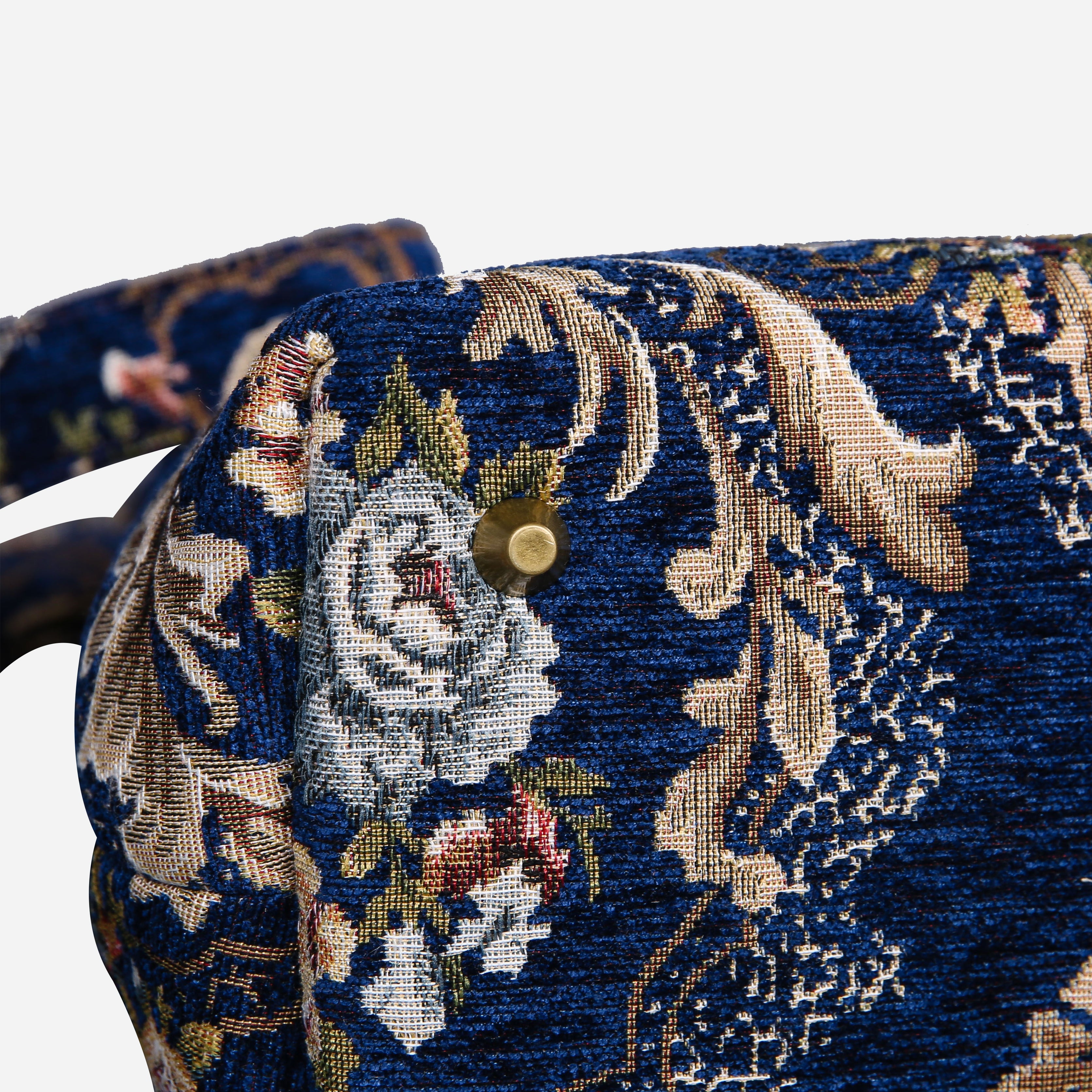 Floral Blue Carpet Handbag Purse carpet bag MCW Handmade of America bottom