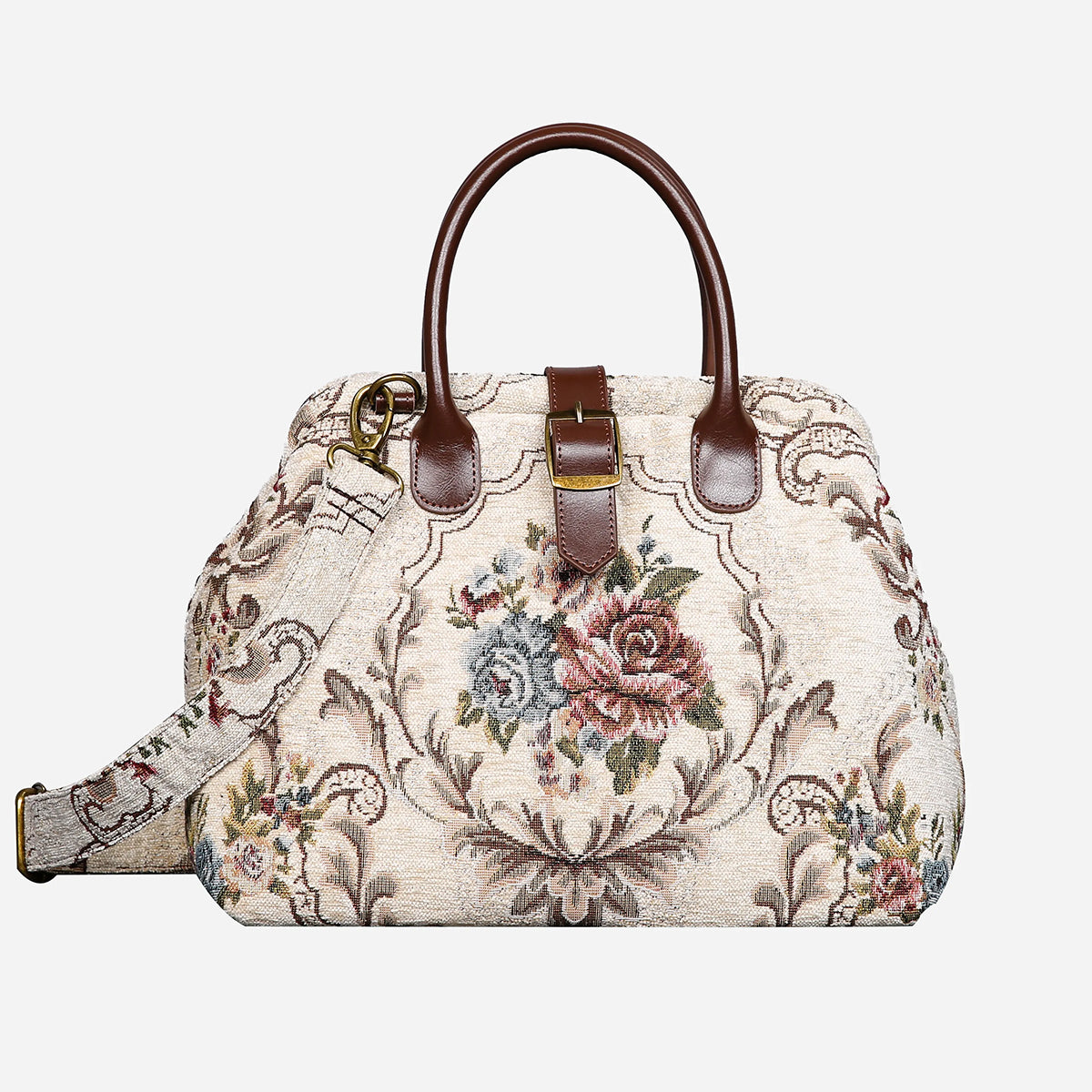 Floral Cream Carpet Handbag Purse carpet bag MCW Handmade of America main