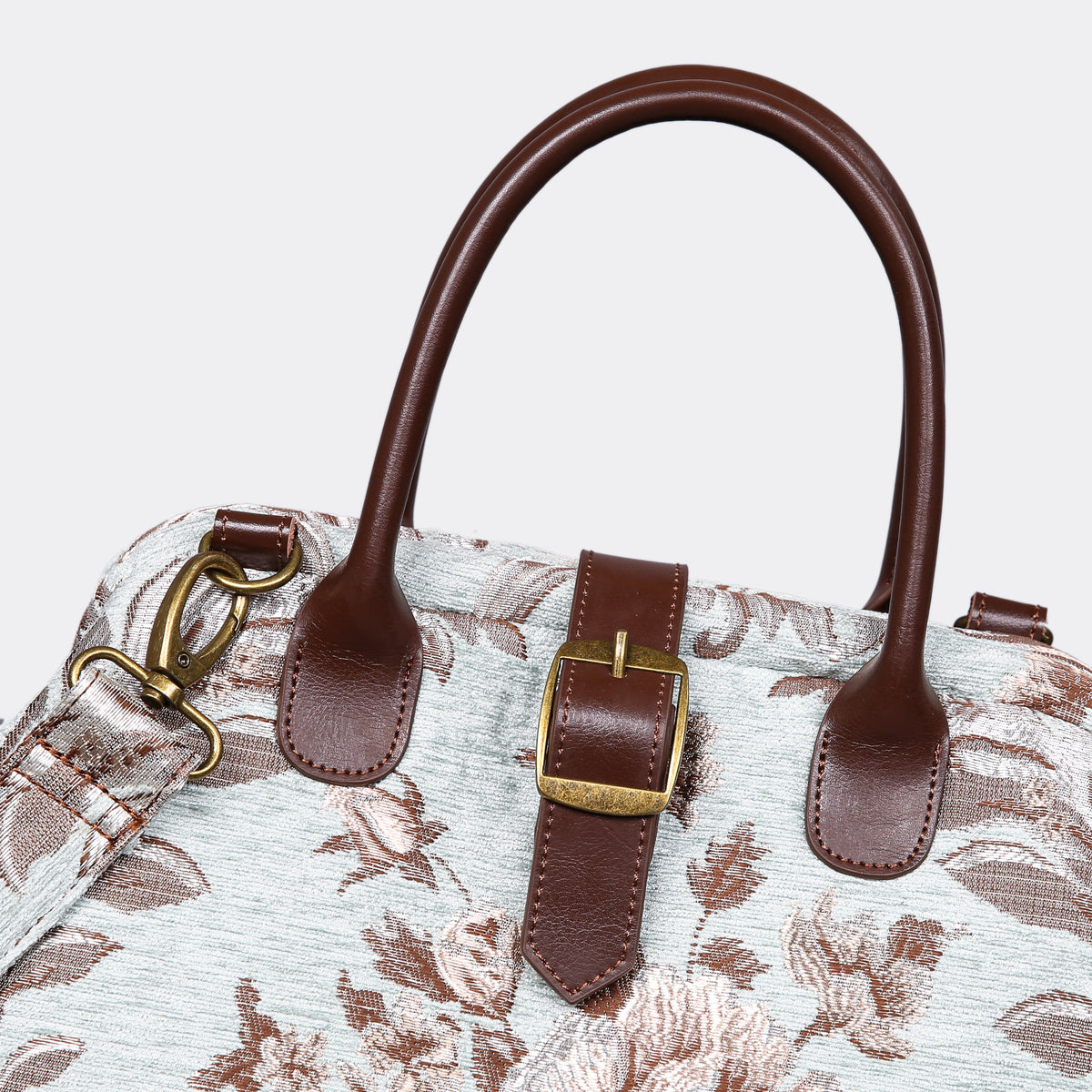 Floral Mint Carpet Handbag Purse carpet bag MCW Handmade details