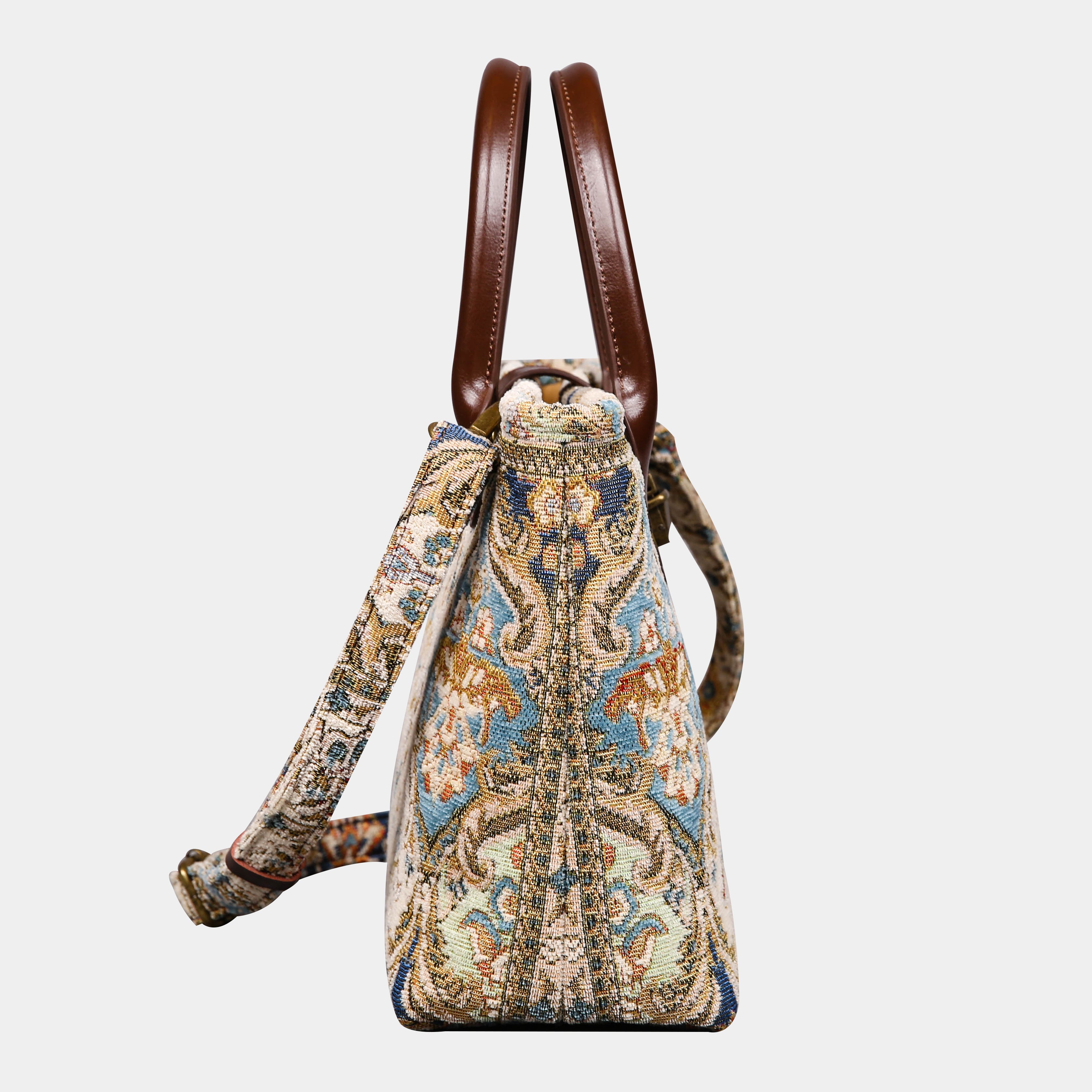 Golden Age Blue Tuck Lock Carpet Satchel carpet bag MCW Handmade side
