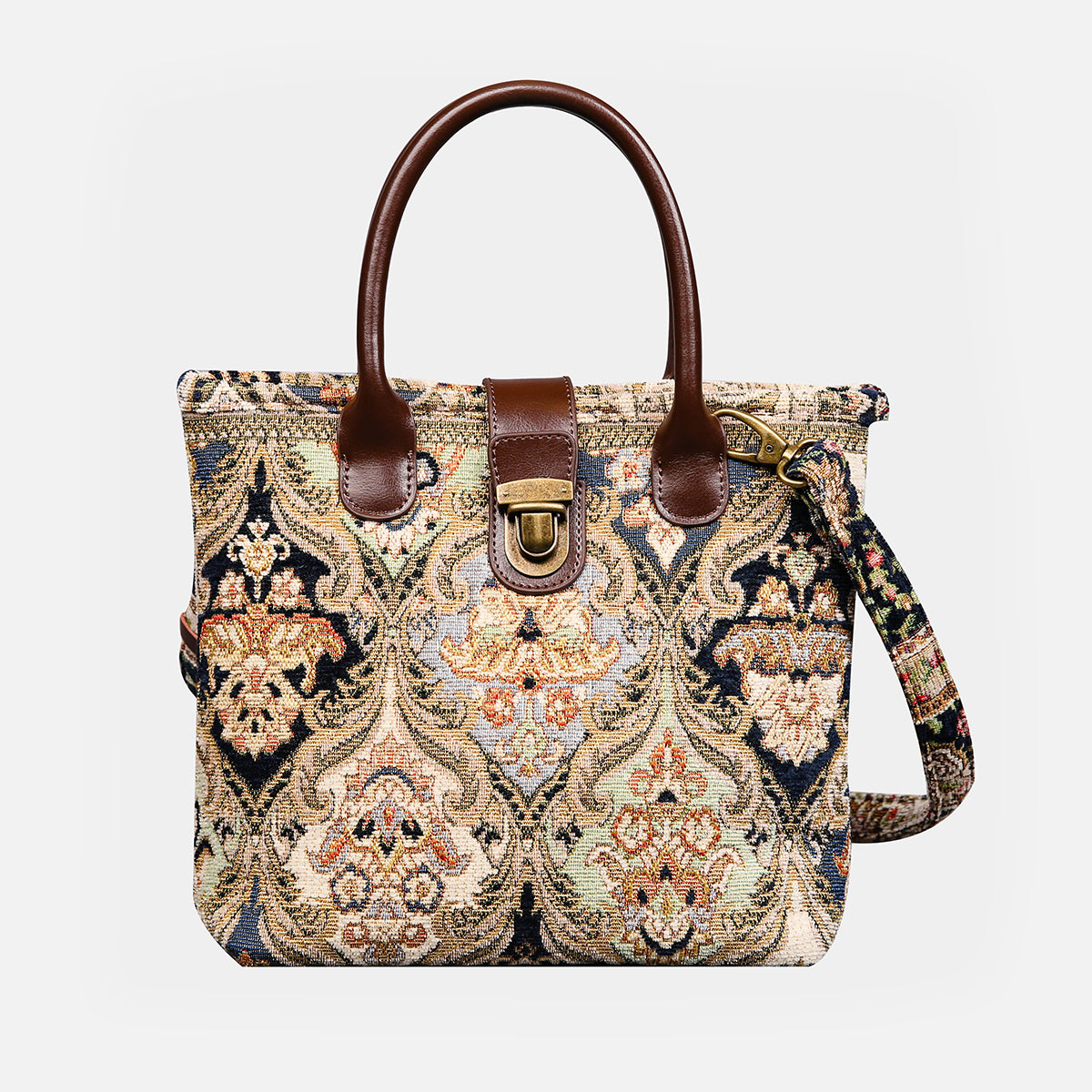 Golden Age Navy Tuck Lock Carpet Satchel carpet bag MCW Handmade main
