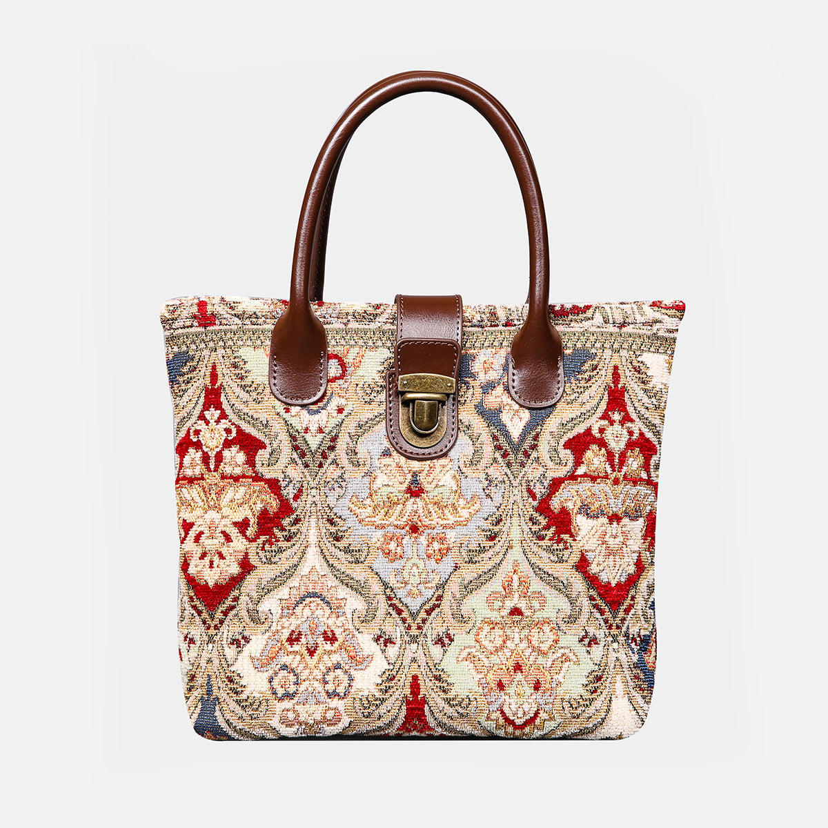 Golden Age Red Tuck Lock Carpet Satchel carpet bag MCW Handmade-Main