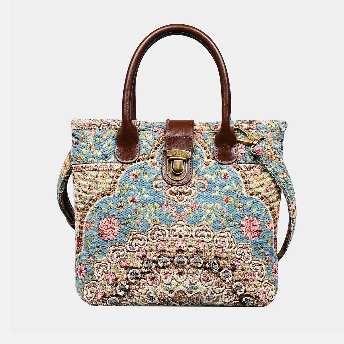 Oriental Blue Tuck Lock Carpet Satchel carpet bag MCW Handmade main