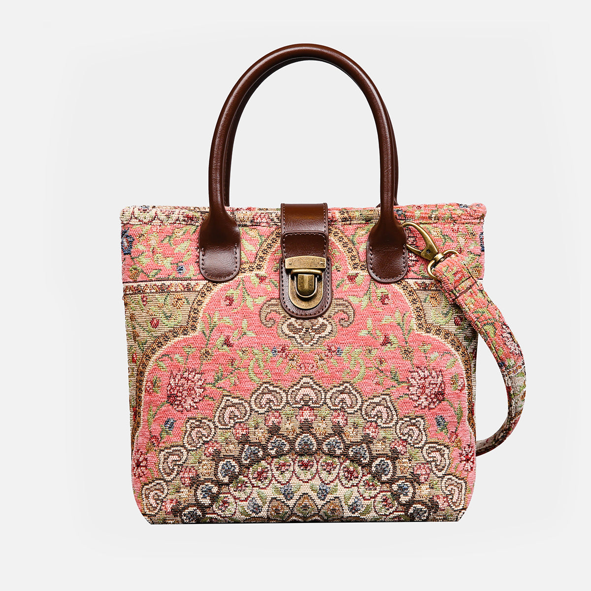 Oriental Pink Tuck Lock Carpet Satchel carpet bag MCW Handmade main