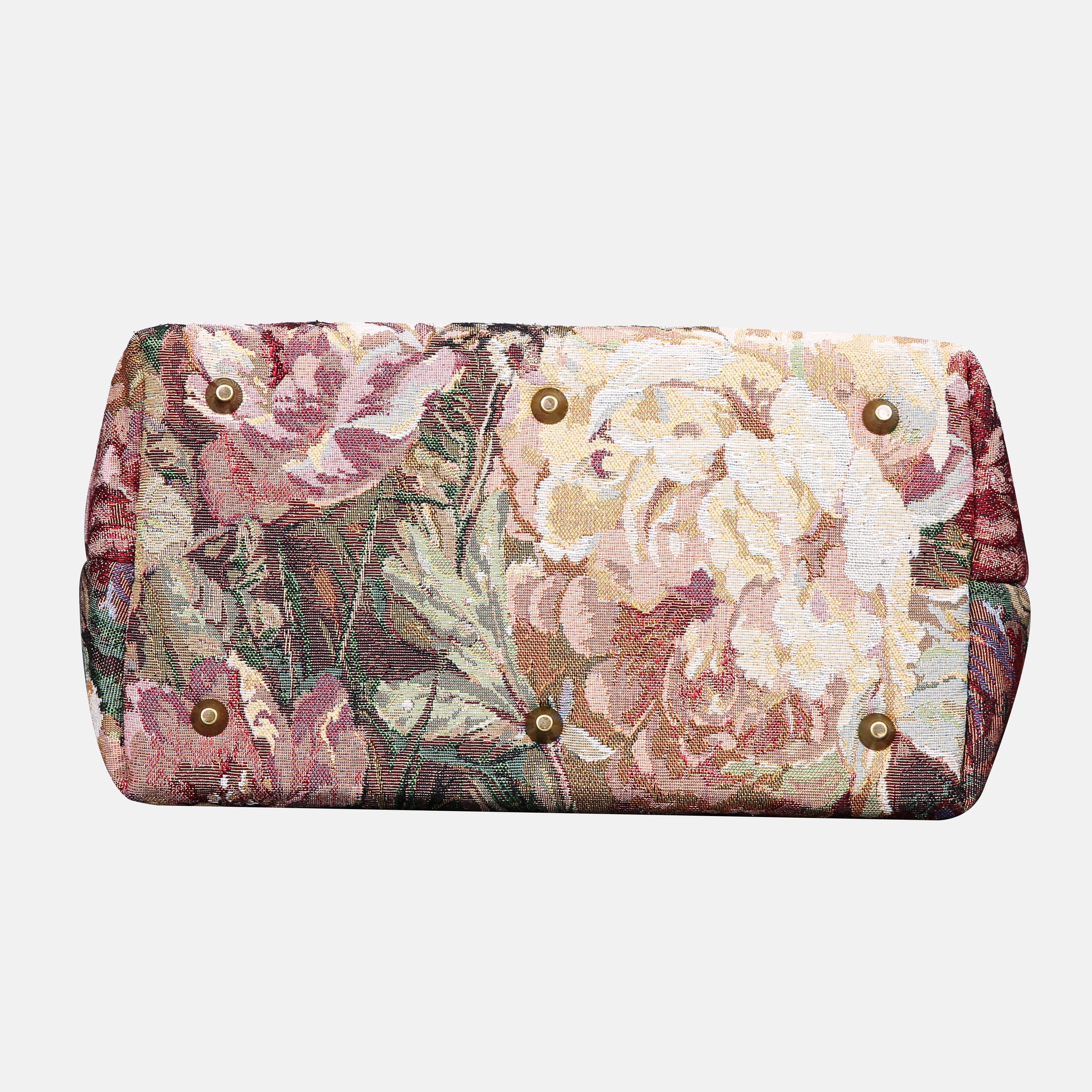 Rose Bush Carpet Handbag Purse carpet bag MCW Handmade of America bottom