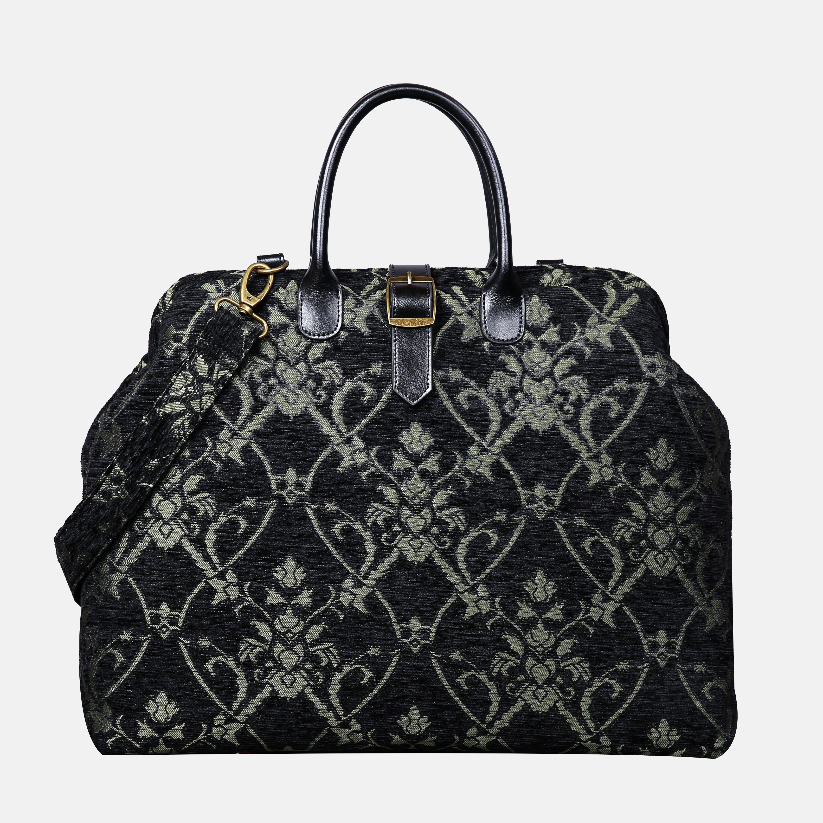 CARNABY Black/Dark Green Mary Poppins Weekender carpet bag MCW Handmade