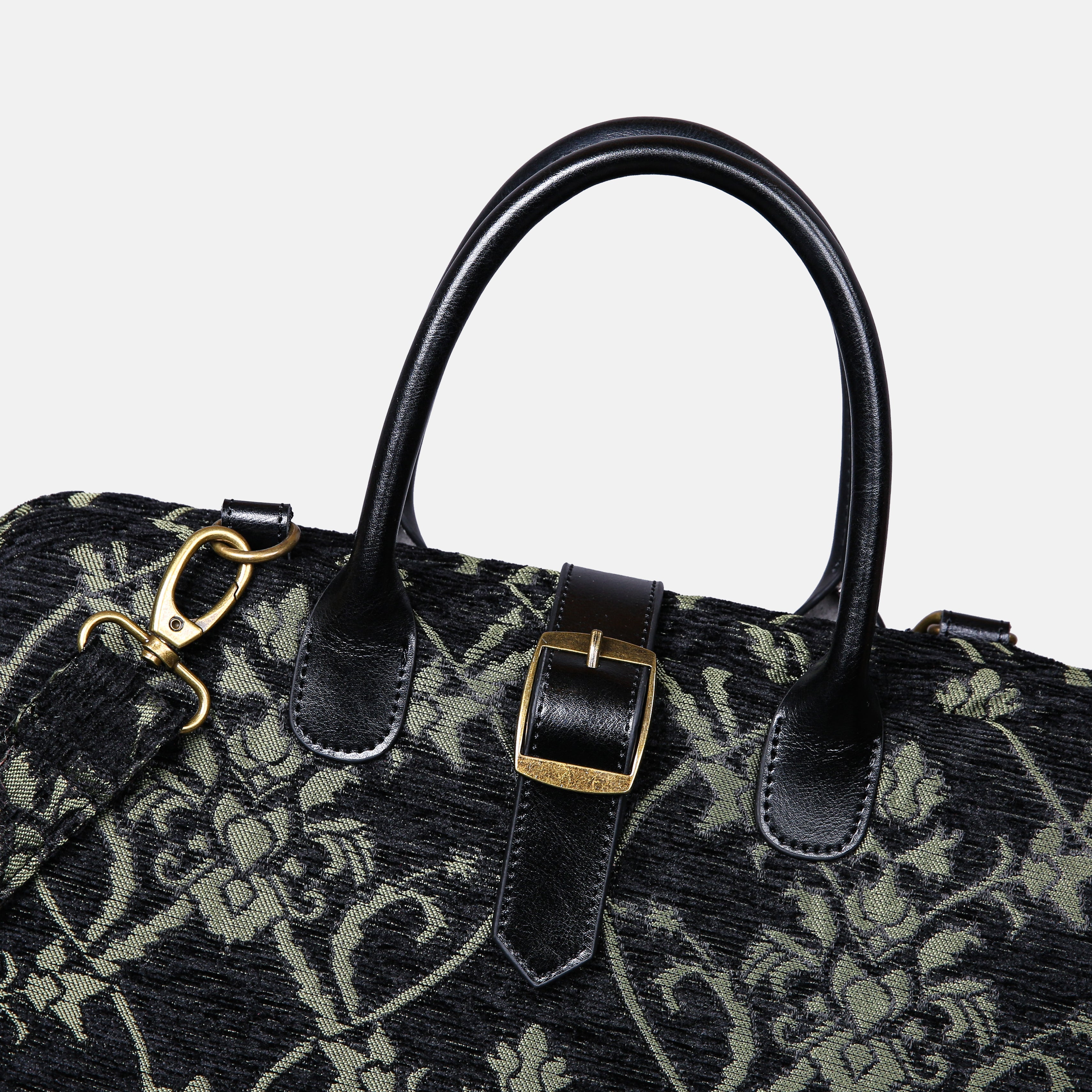 CARNABY Black/Dark Green Mary Poppins Weekender carpet bag MCW Handmade-3