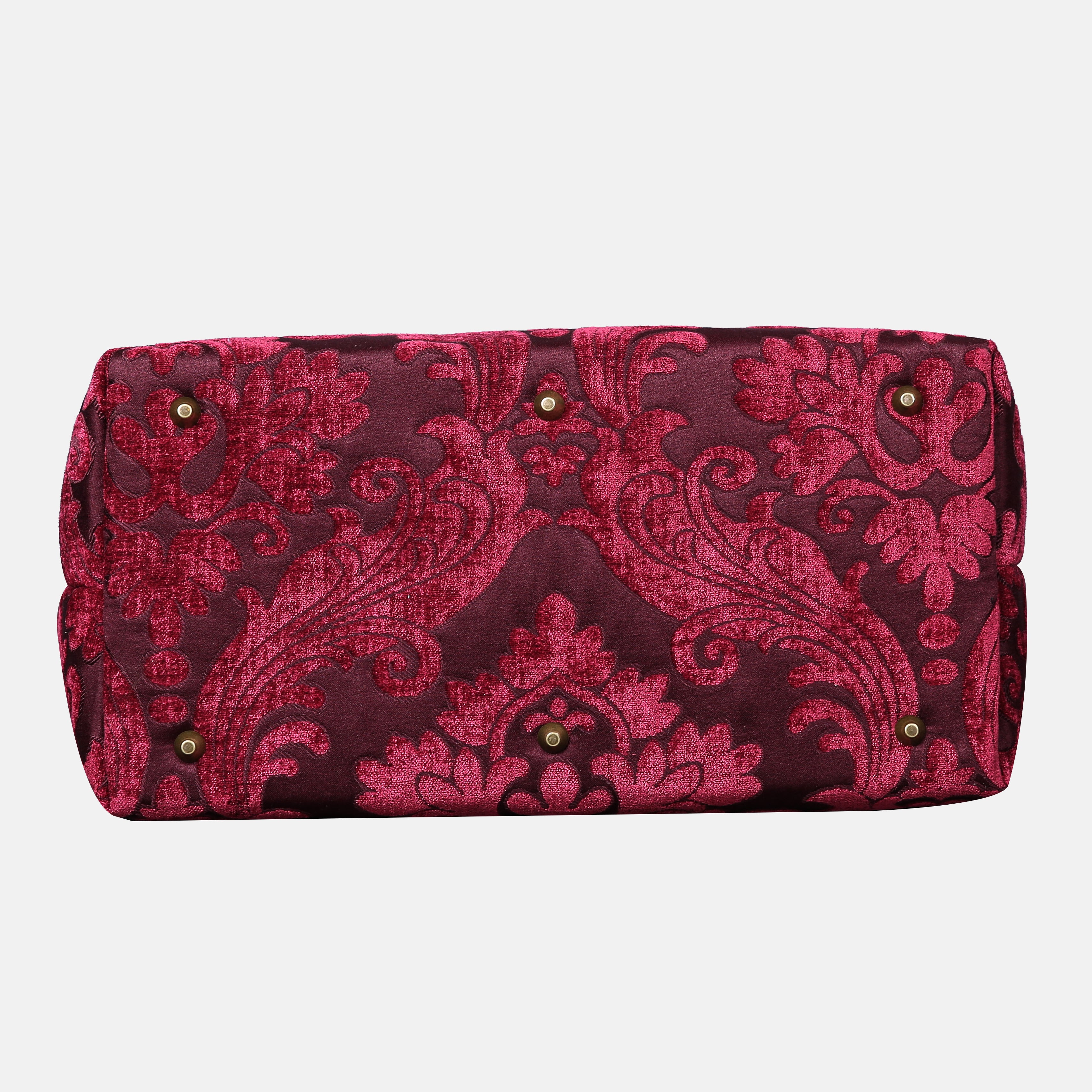 Queen Wine Mary Poppins Weekender carpet bag MCW Handmade-4