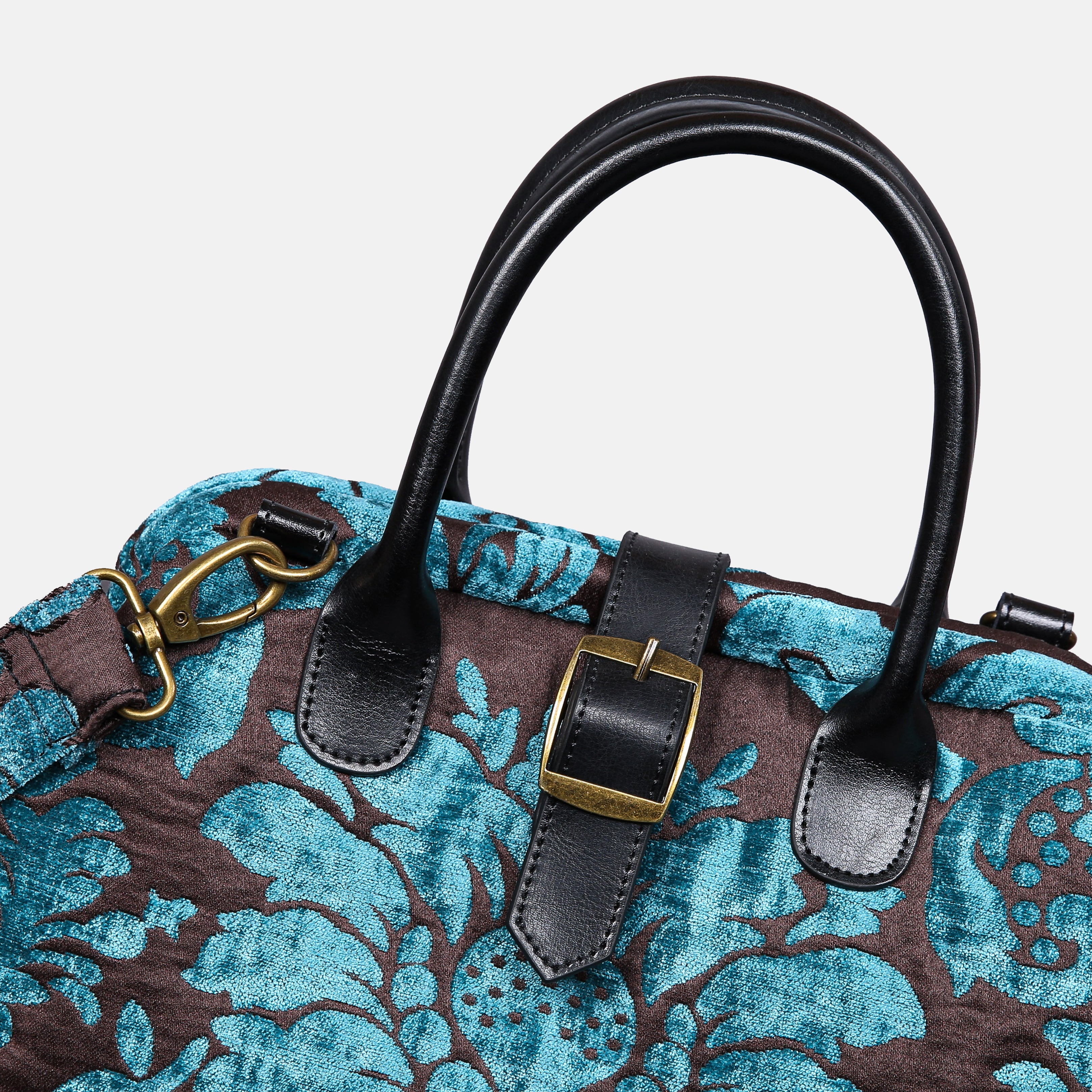 Luxury Damask Blue Carpet Handbag Purse carpet bag MCW Handmade-3