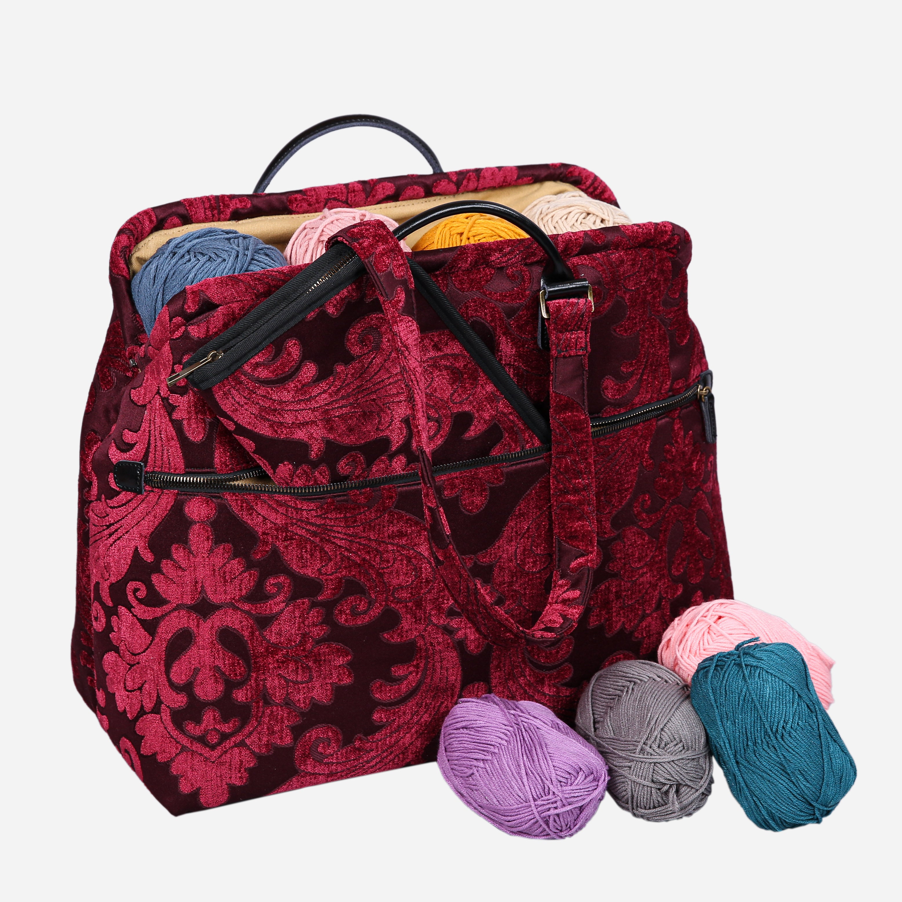 Queen Wine Knitting Project Bag MCW Handmade-2