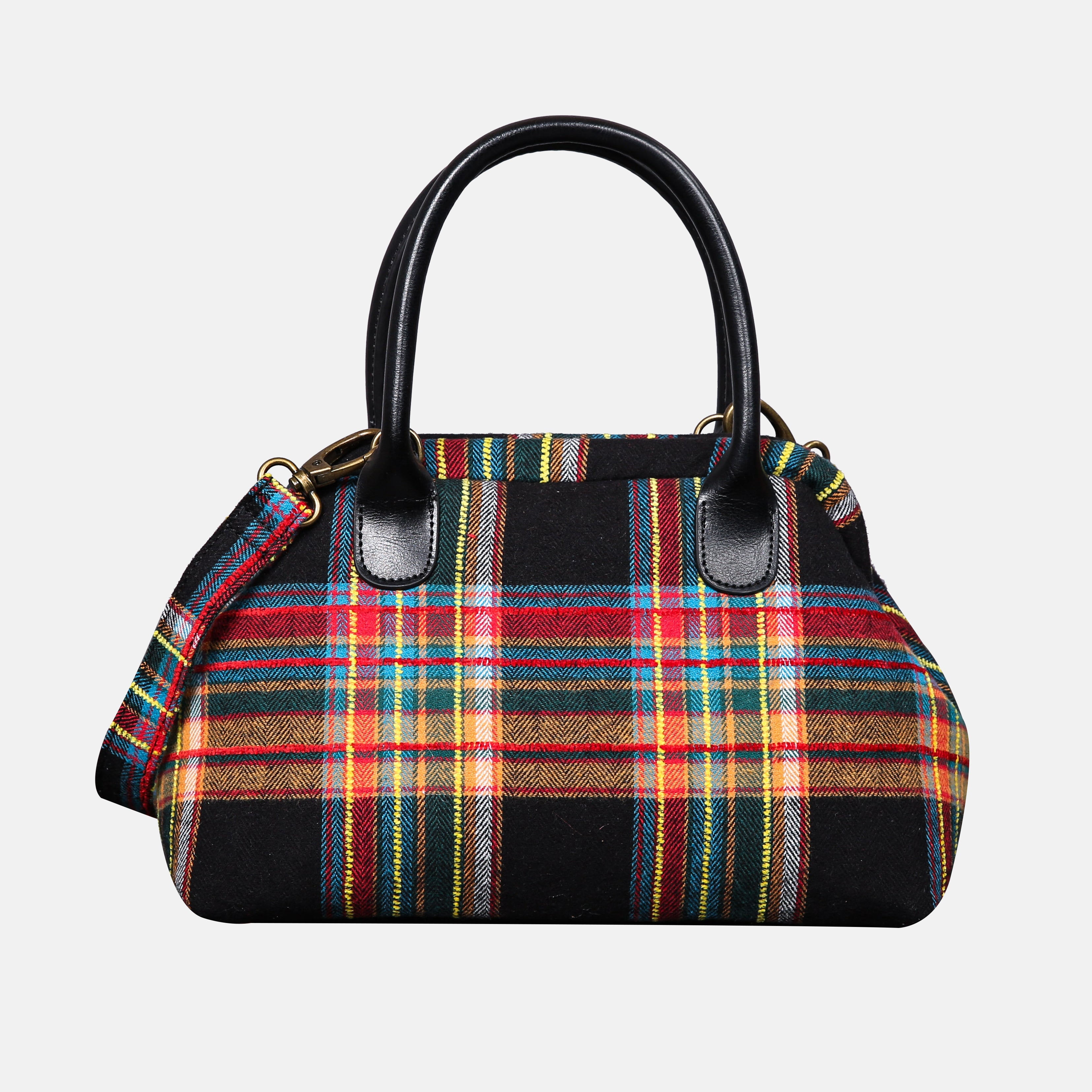 Tartan Stewart Black Carpet Satchel carpet bag MCW Handmade