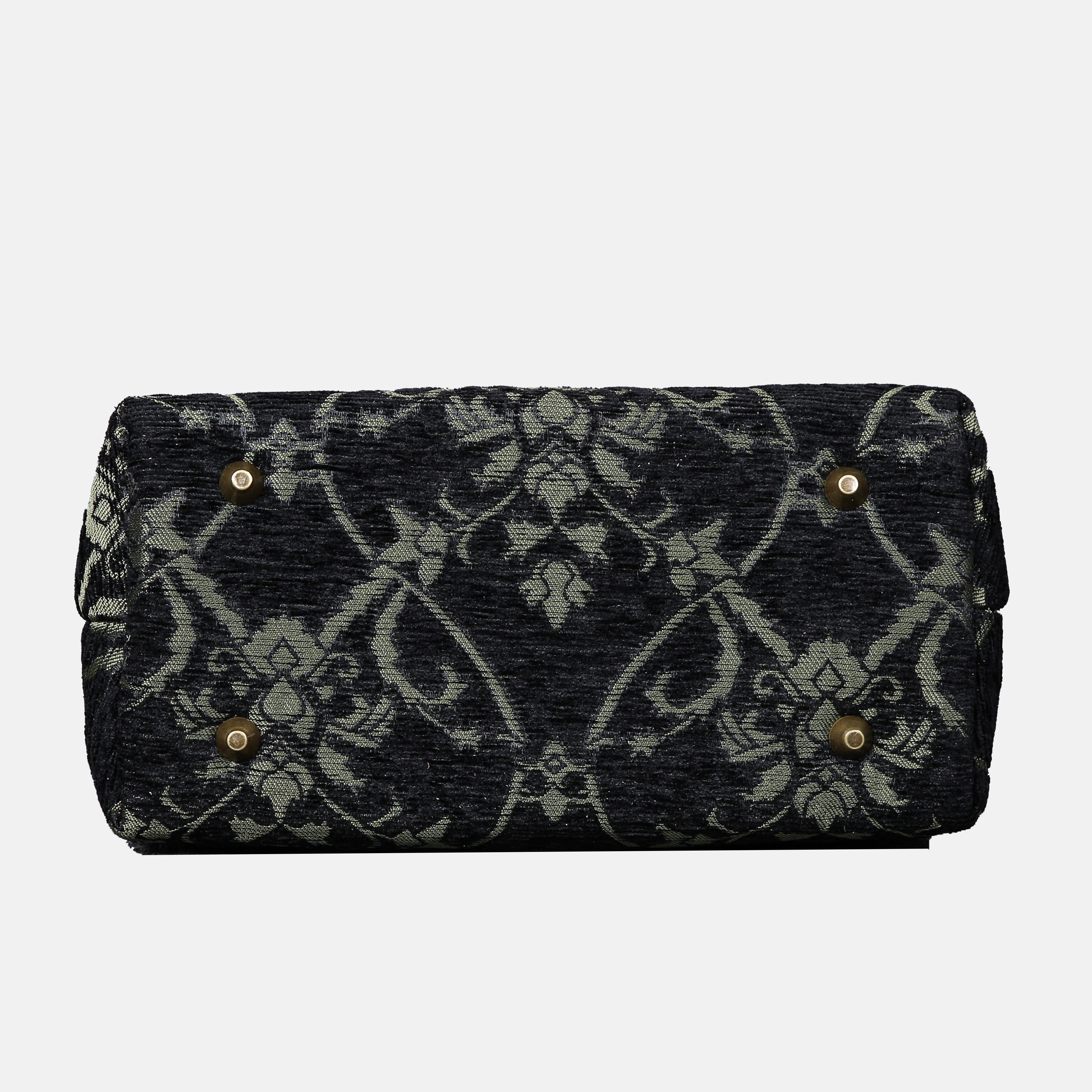 CARNABY Black/Dark Green Carpet Satchel carpet bag MCW Handmade-4
