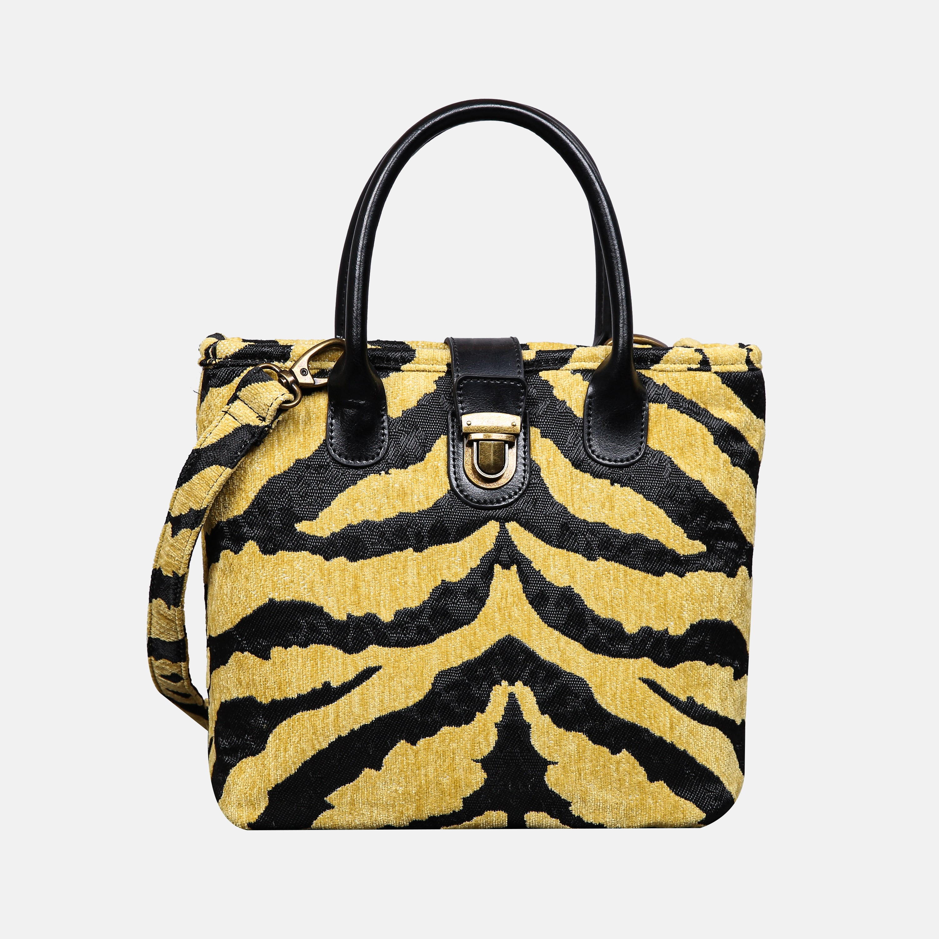 Tiger Stripes Tuck Lock Carpet Satchel carpet bag MCW Handmade