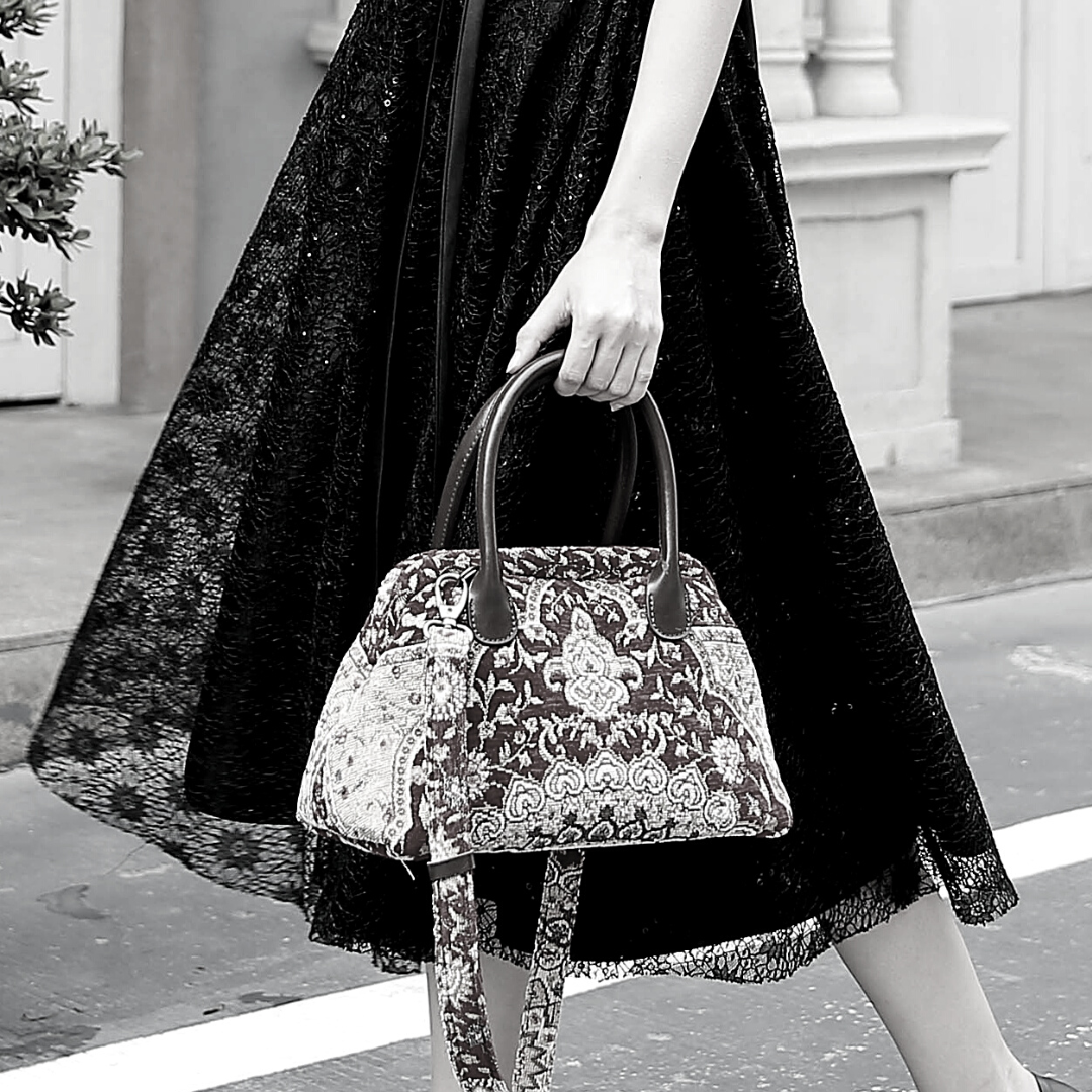Oriental Wine Carpet Satchel carpet bag MCW Handmade-1