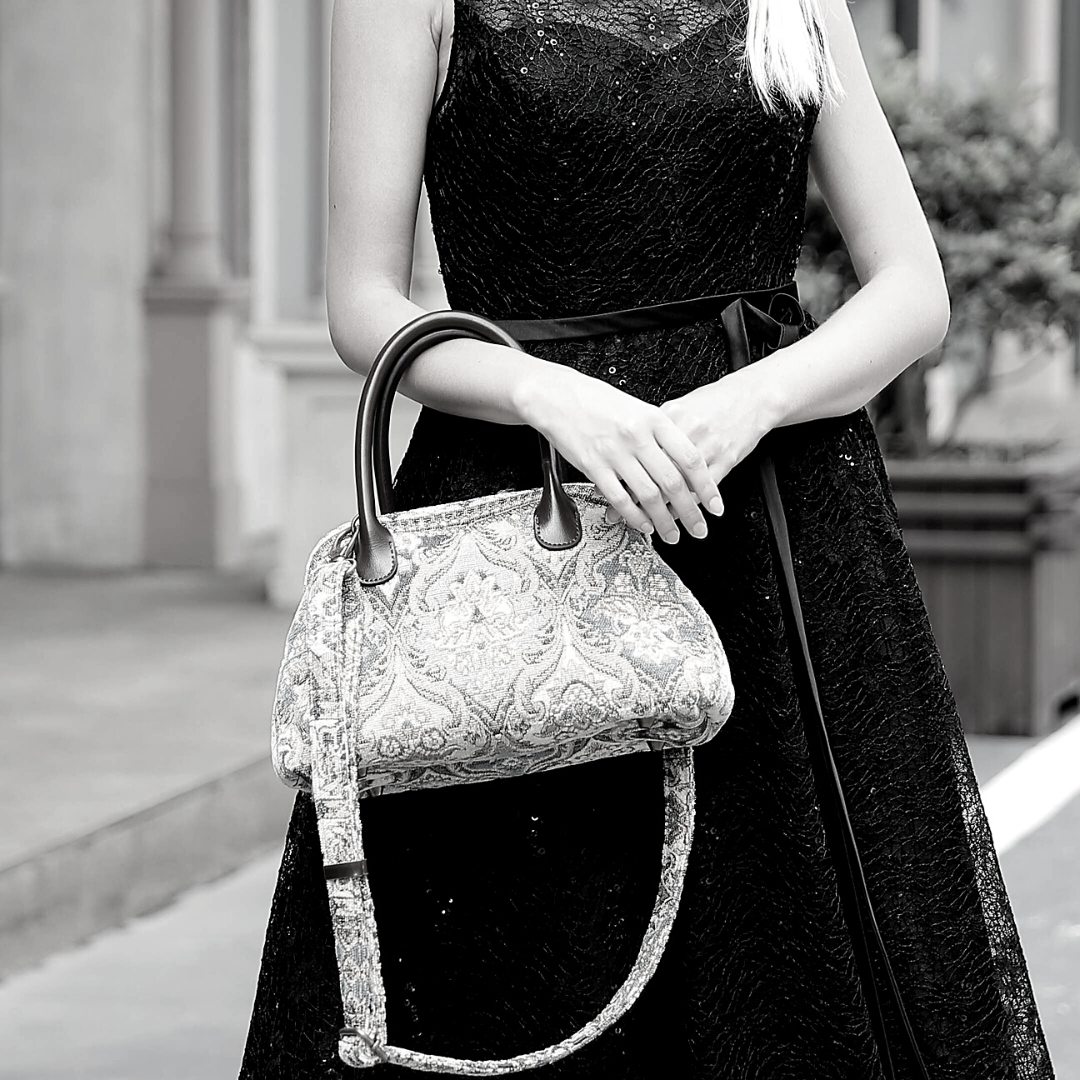 Golden Age Blue Carpet Satchel carpet bag MCW Handmade-1