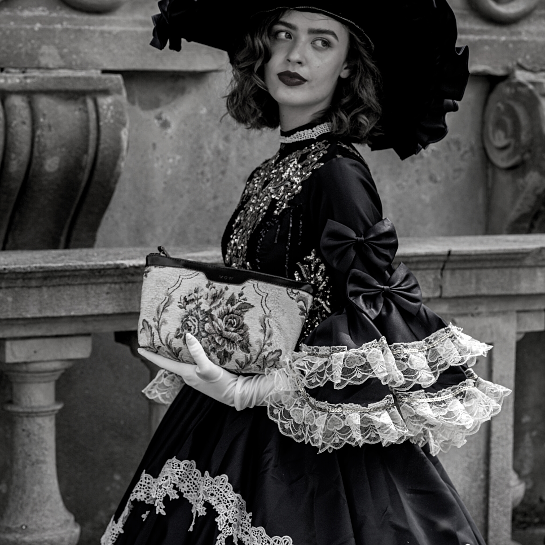 Floral Cream Carpet Makeup Bag carpet bag MCW Handmade-1