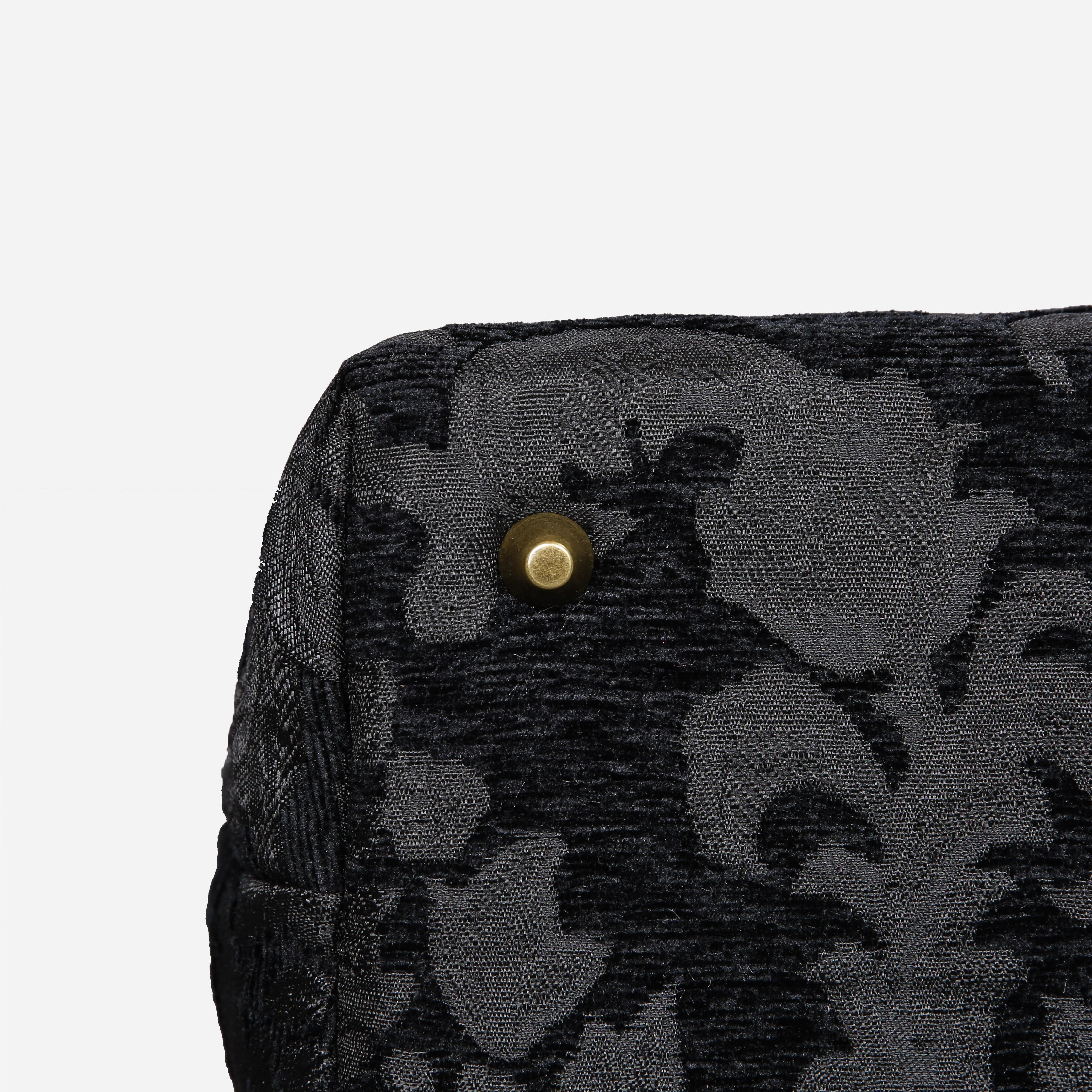 Victorian Blossom BLK/BLK Carpet Handbag Purse carpet bag MCW Handmade bottom details