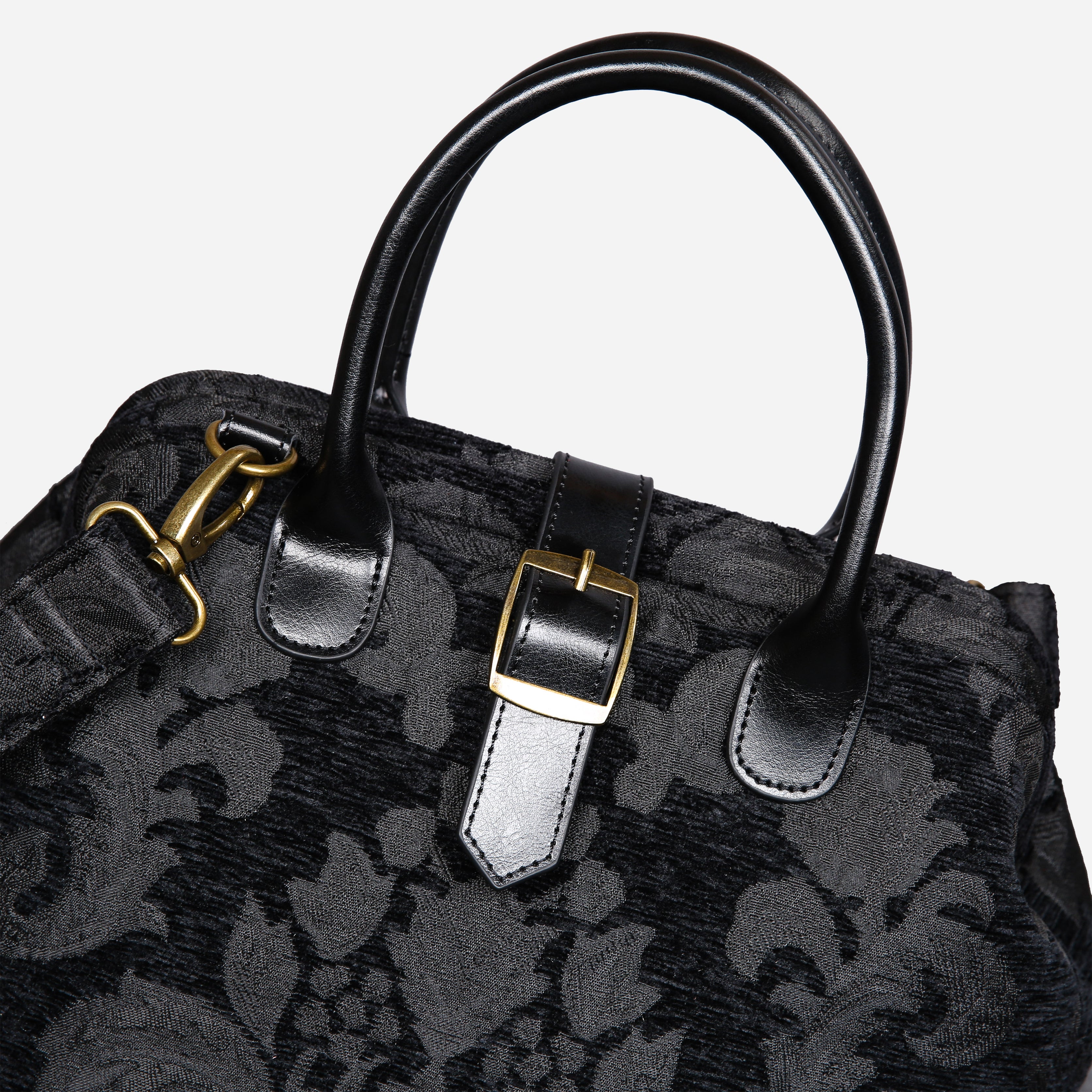 Victorian Blossom BLK/BLK Carpet Handbag Purse carpet bag MCW Handmade details
