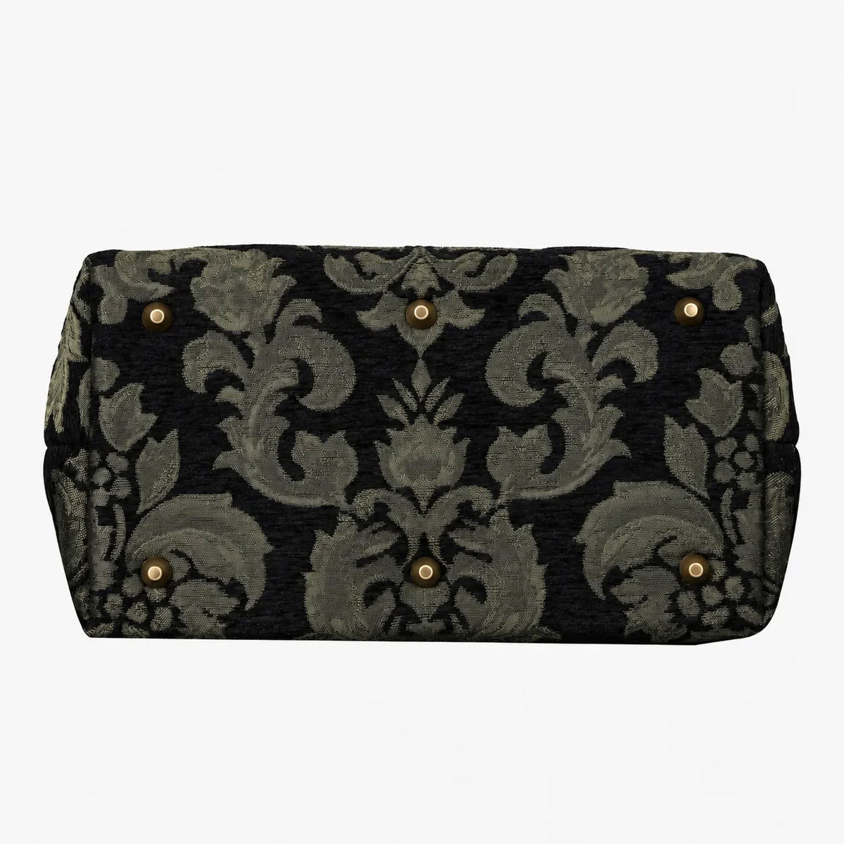 Victorian Blossom Black/Green Carpet Handbag Purse carpet bag MCW Handmade of America bottom