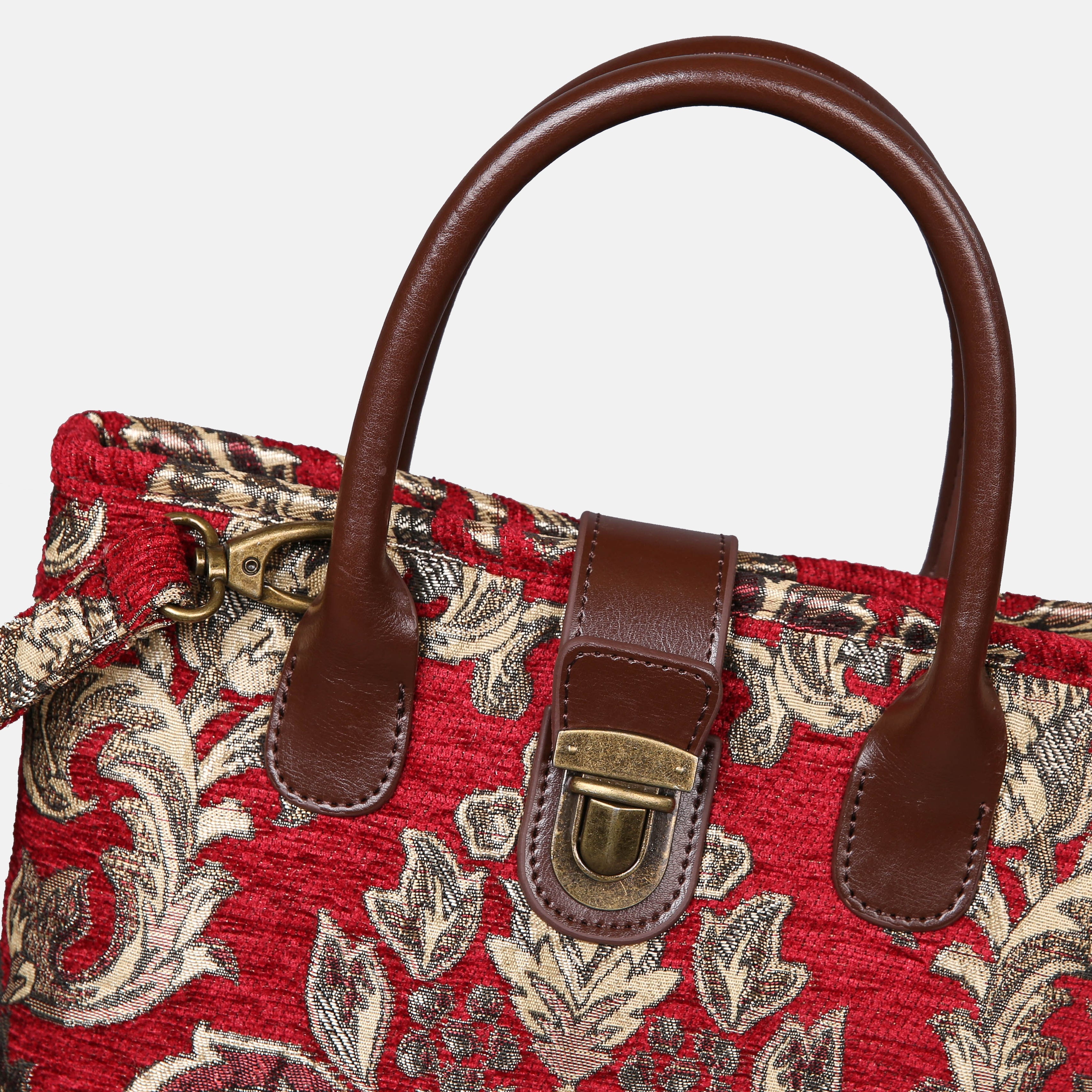 Blossom R-G Tuck Lock Carpet Satchel carpet bag MCW Handmade of America details