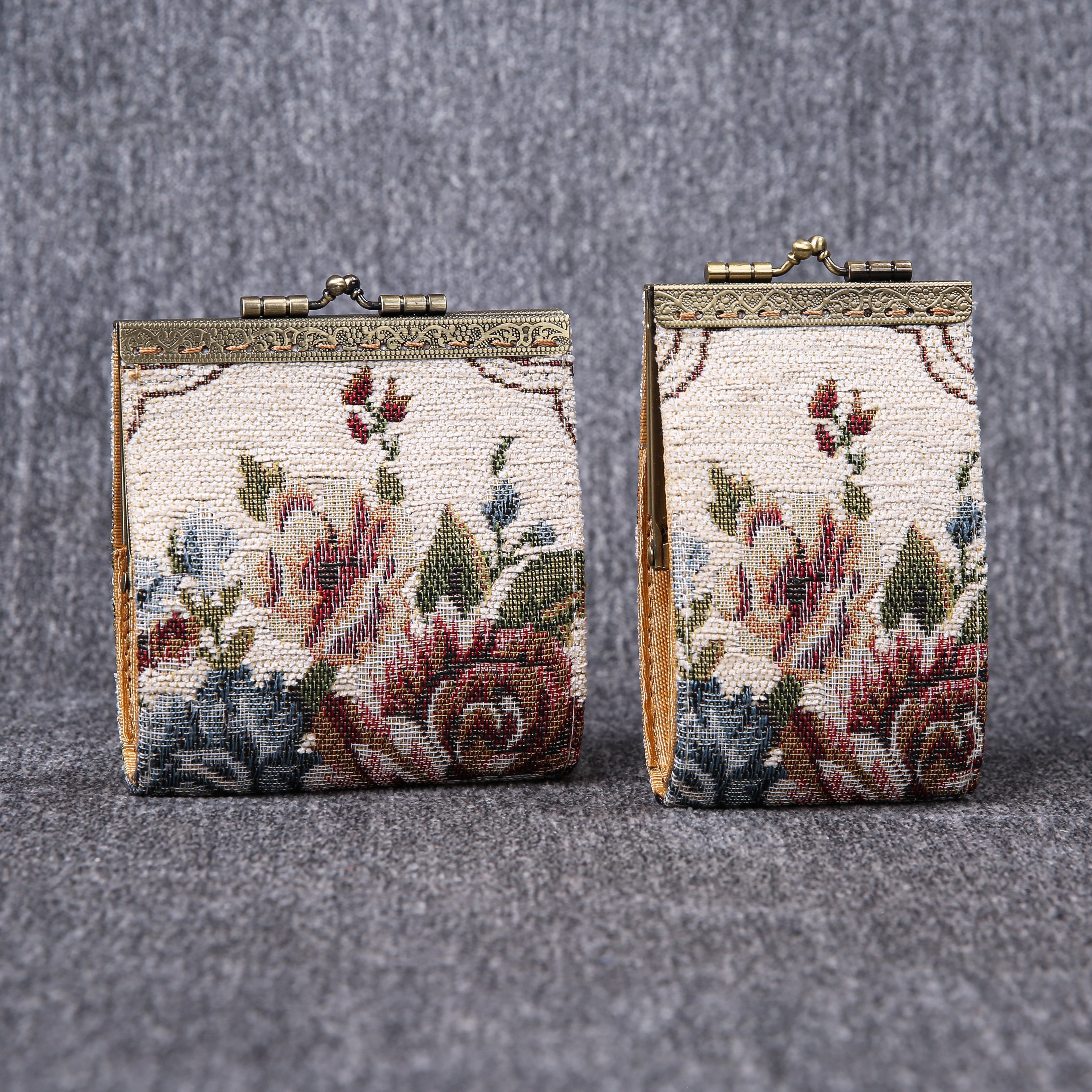 Carpetbag Card Wallet Floral Cream 