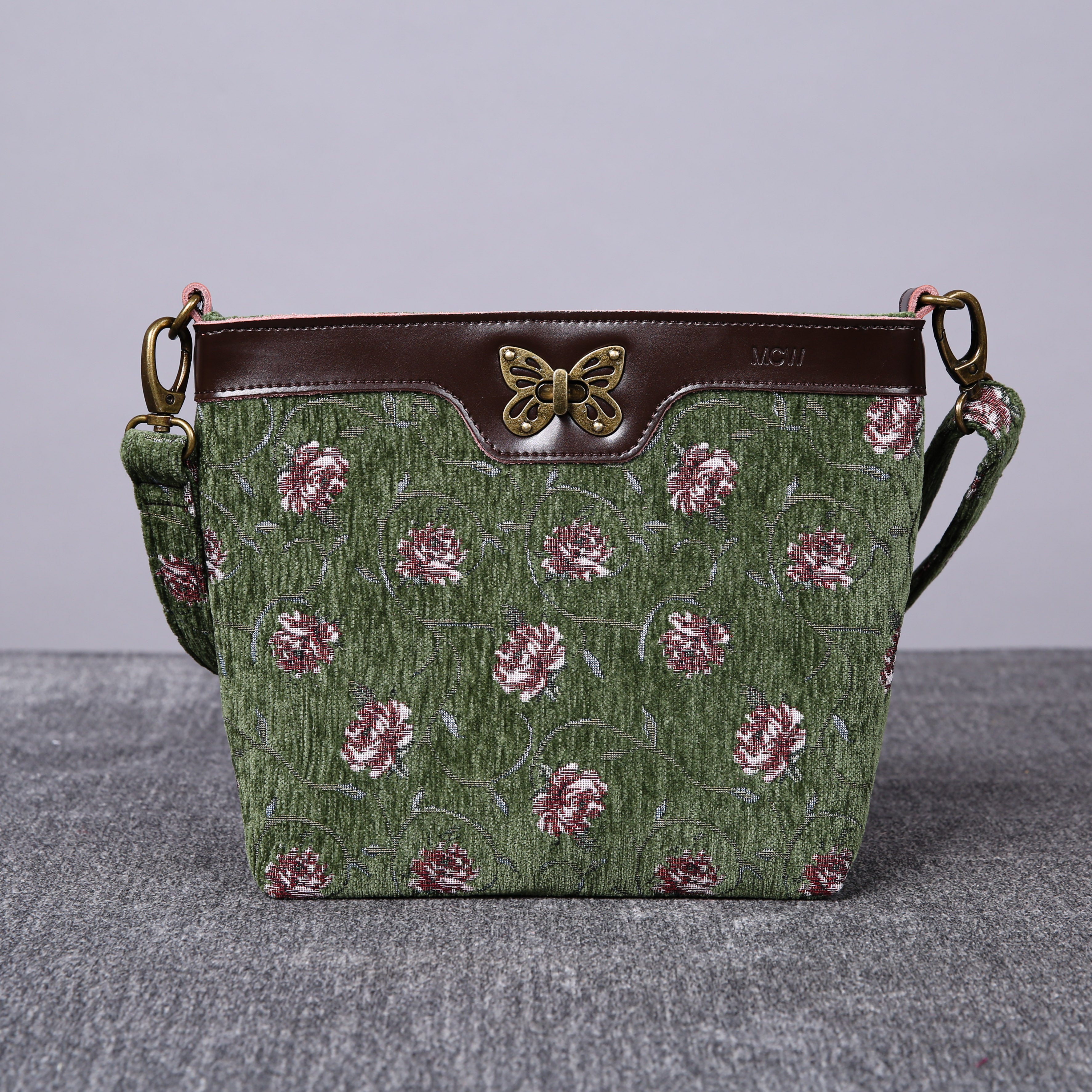 Carpet shoulder bag Climbing Rose Green