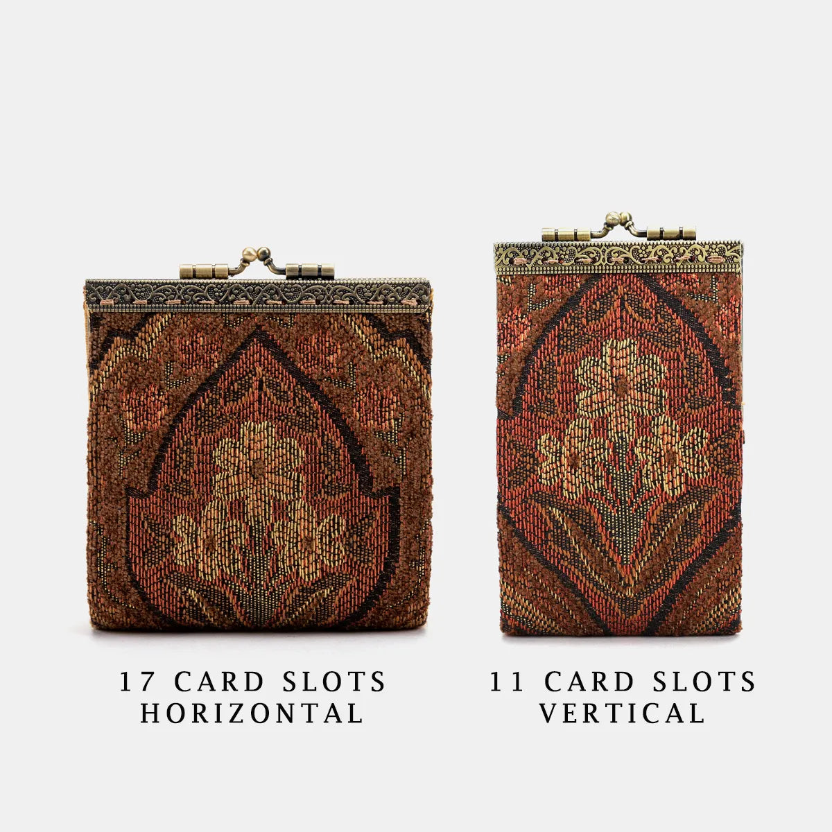 Damask D. Brown Card Wallet Carpetbag of America options