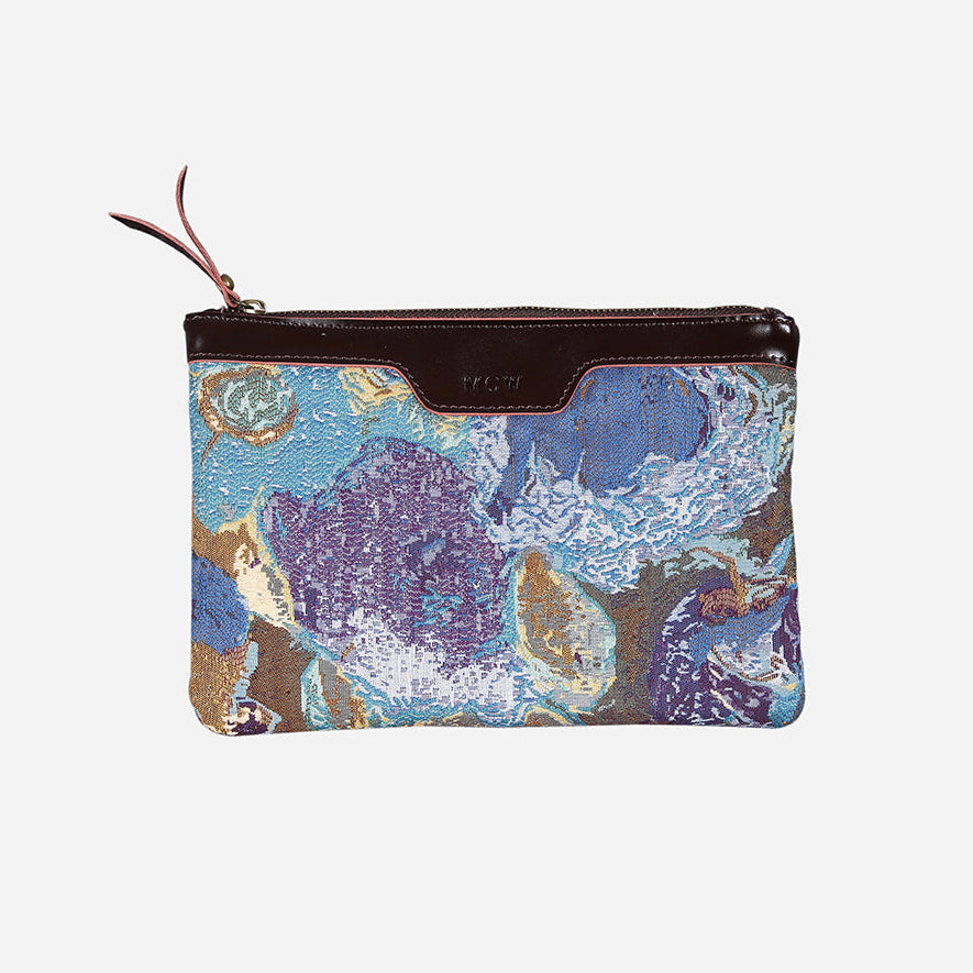 Abstract Blue Wristlet Clutch