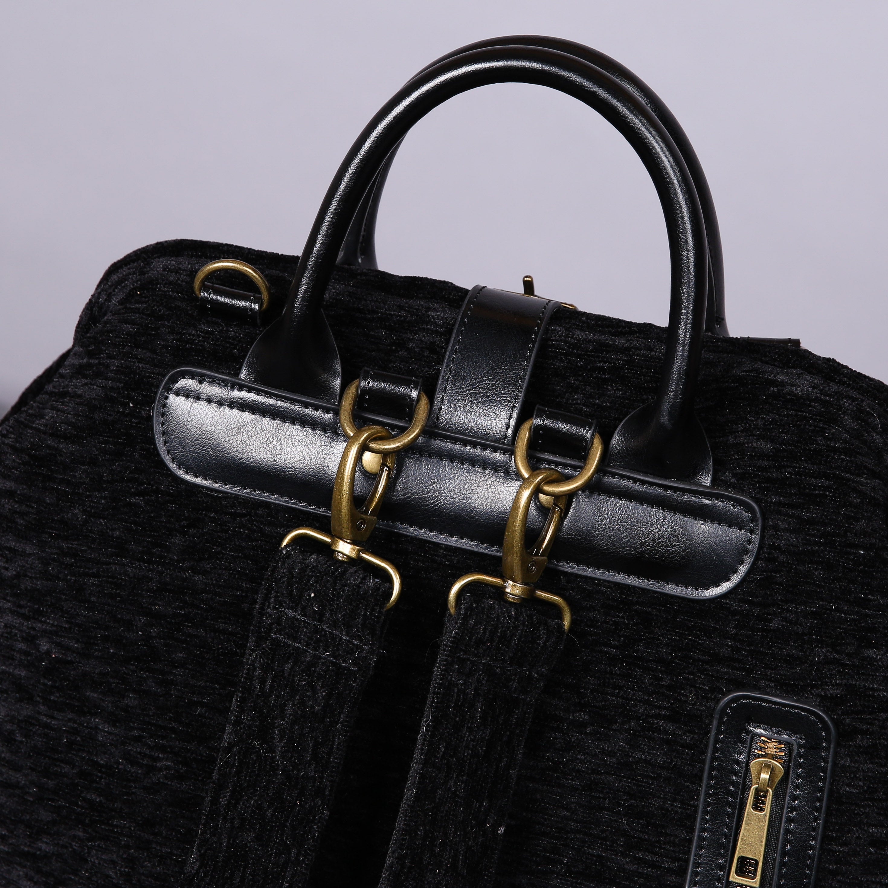 Luxury Monogrammed Black Multi-Functional Backpack carpet bag MCW Handmade-10