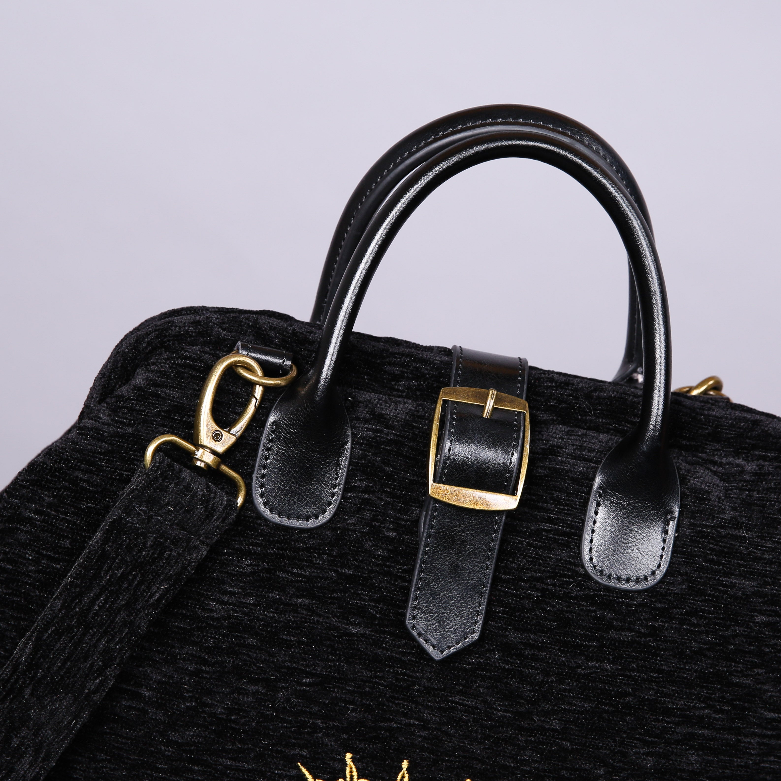Luxury Monogrammed Black Multi-Functional Backpack carpet bag MCW Handmade-3