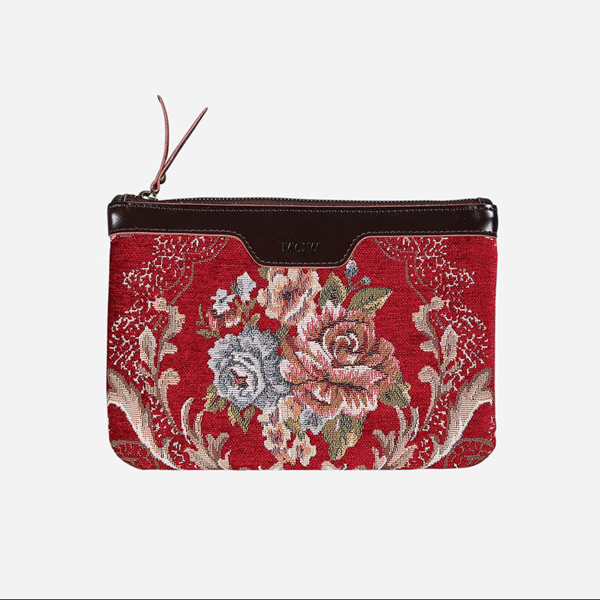 Floral Red  Wristlet Clutch