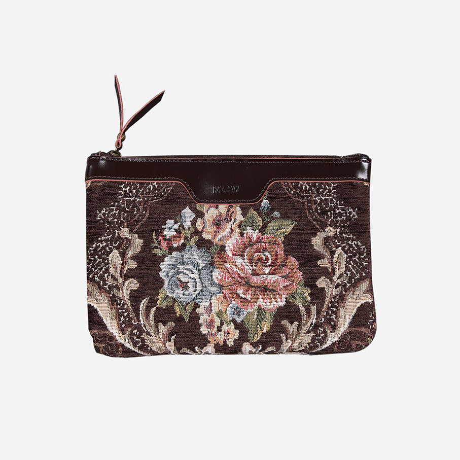 Floral Coffee Wristlet Clutch