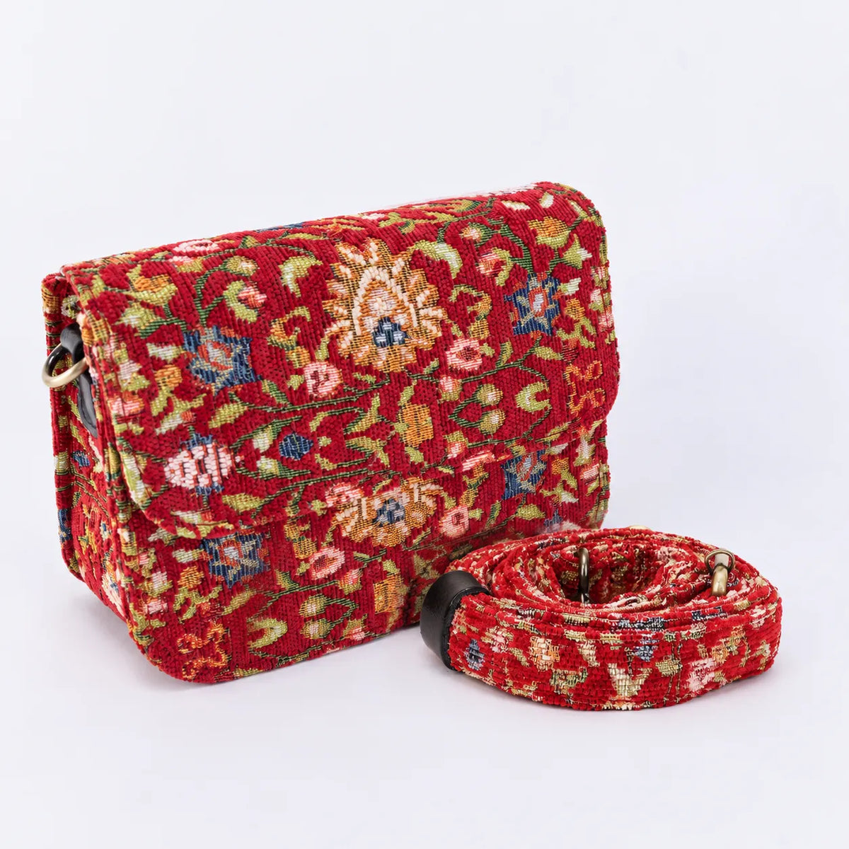 Oriental Red Flap Crossbody Bag of America display