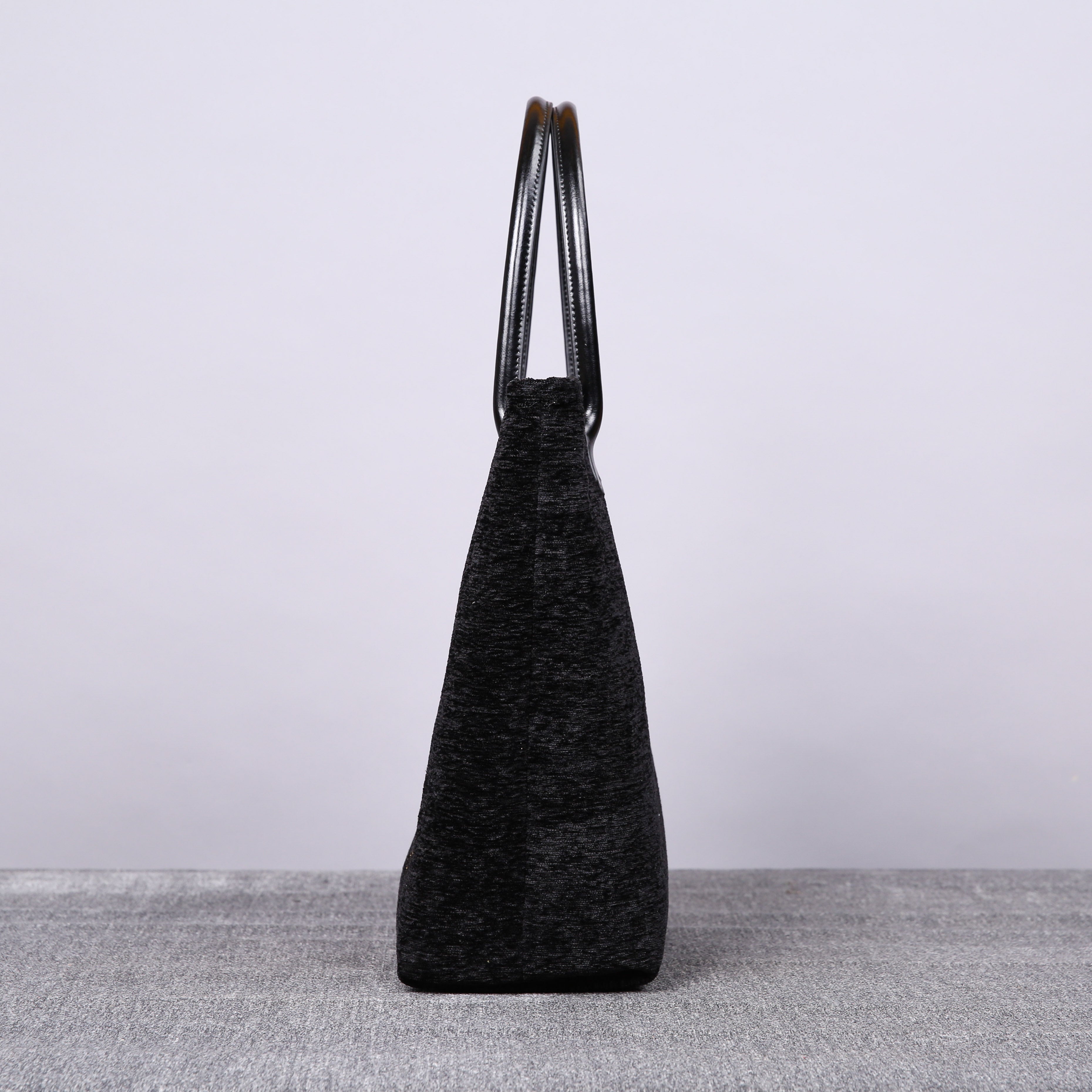 Luxury Monogrammed Black Tote carpet bag MCW Handmade-5