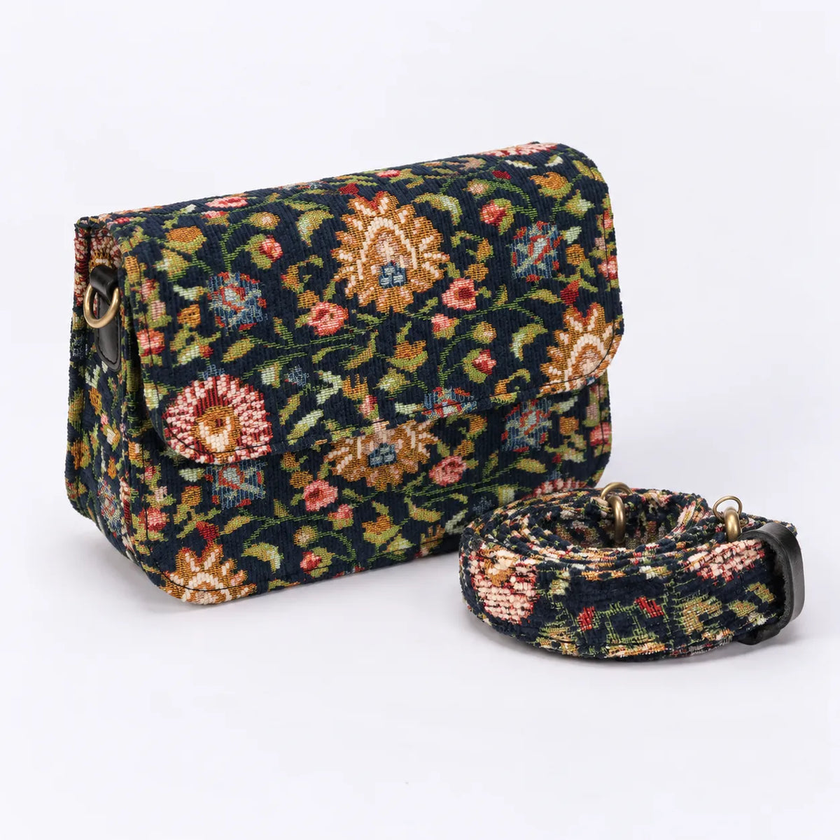 Oriental Navy Flap Crossbody Bag of America display