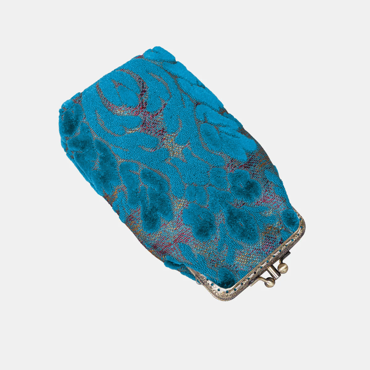 Burnout Velvet Aqua Blue Carpet Eyeglasses Case main